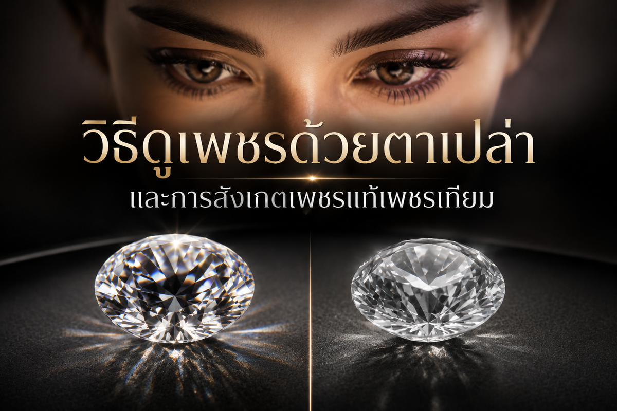 เชื่อว่าคนที่ชื่นชอบเครื่องประดับเพชร ทราบกันดีอยู่แล้วว่าคุณภาพของเพชรนั้นขึ้นอยู่กับสี ความสะอาด การเจียระไน cutting และขนาดของเพชร ซึ่งแน่นอนว่าเพชรที่มีขนาดใหญ่และคุณภาพดีก็ย่อมมีราคาสูงหรือราคาแพงตามไปด้วย แล้วเราจะทราบได้อย่างไรว่าเพชรนั้นเป็นเพชรแท้ที่มีคุณภาพหรือเป็นเพชรเทียมหากต้องดูด้วยตาเปล่า สำหรับคำถามนี้ไม่ยากค่ะ เพราะวันนี้ เพชรชมพู จิวเวลรี่ มีบทความแนะนำการดูเพชรด้วยตาเปล่าและการสังเกตเพชรแท้เพชรเทียมมาฝาก
