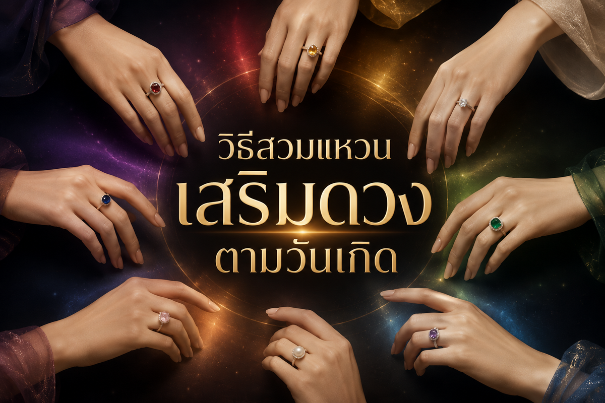 การสวมใส่เครื่องประดับเพชร แหวนเพชร หรือเครื่องประดับอื่น ๆ นอกจากความชื่นชอบเป็นส่วนตัว หรือเป็นการสวมใส่เพื่อเสริมบุคลิกภาพช่วยให้สไตล์การแต่งตัวดูโดดเด่นยิ่งขึ้นแล้ว การสวมแหวนของหลาย ๆ คนยังมีเรื่องของความเชื่อมั่นศรัทธาเช่นเชื่อว่าการสวมแหวนช่วยเสริมดวง เสริมโชคลาภทำให้ชีวิตมีความก้าวหน้าและเจริญรุ่งเรือง ส่วนการจะสวมใส่แหวนอย่างไร ให้ถูกต้องตามโหราศาสตร์ วันนี้ petchchompoo.com มีวิธีสวมแหวนเสริมดวงตามวันเกิด มาแนะนำค่ะ