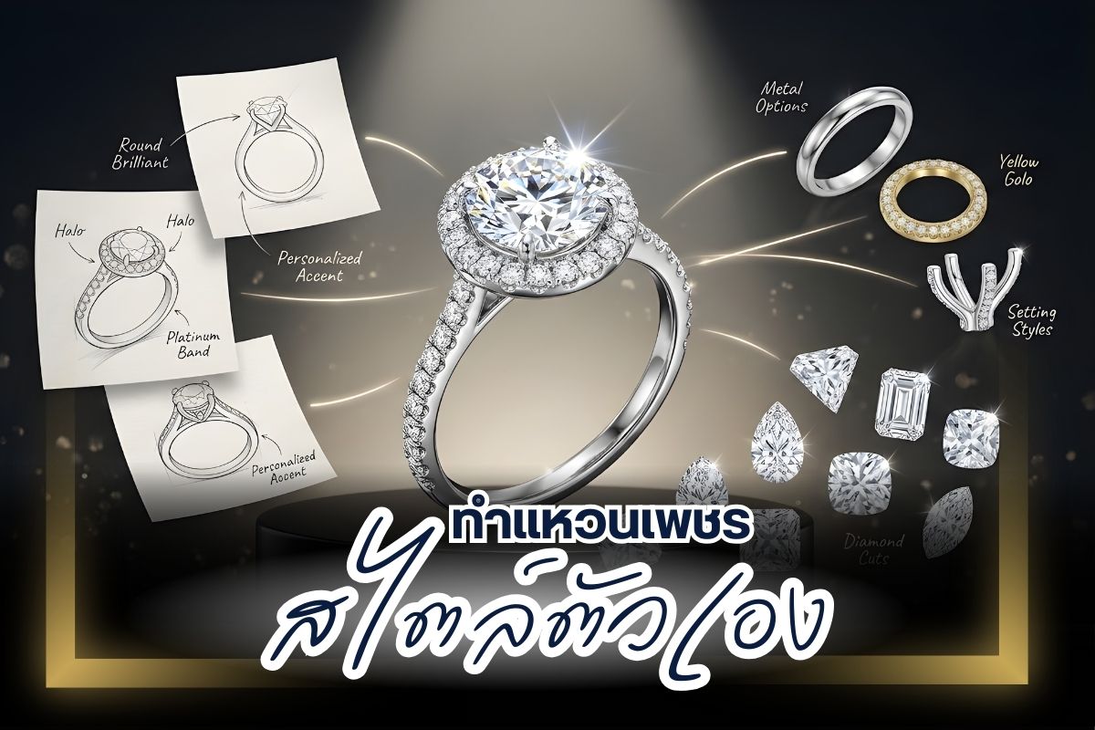 การทำแหวนเพชรในสไตล์ตัวเองหรือที่ถูกเรียกว่าแหวน Custom Made ที่จะต้องสั่งแหวนกับร้านที่ให้บริการ Private Jeweler จะทำให้ผู้สั่งทำได้เครื่องประดับเพชรในแบบที่ต้องการมากที่สุด เพราะมาจากดีไซน์และความต้องการส่วนตัวของคุณเองทั้งหมด ดังนั้นเรื่องสำคัญที่คุณควรรู้ก่อนจะสั่งซื้อแหวนเพชรเป็นของตัวคุณเองจะมีอยู่ด้วยกันหลายเรื่อง เพื่อทำให้ทุกขั้นตอนของการสั่งซื้อเป็นไปอย่างราบรื่นมากที่สุด