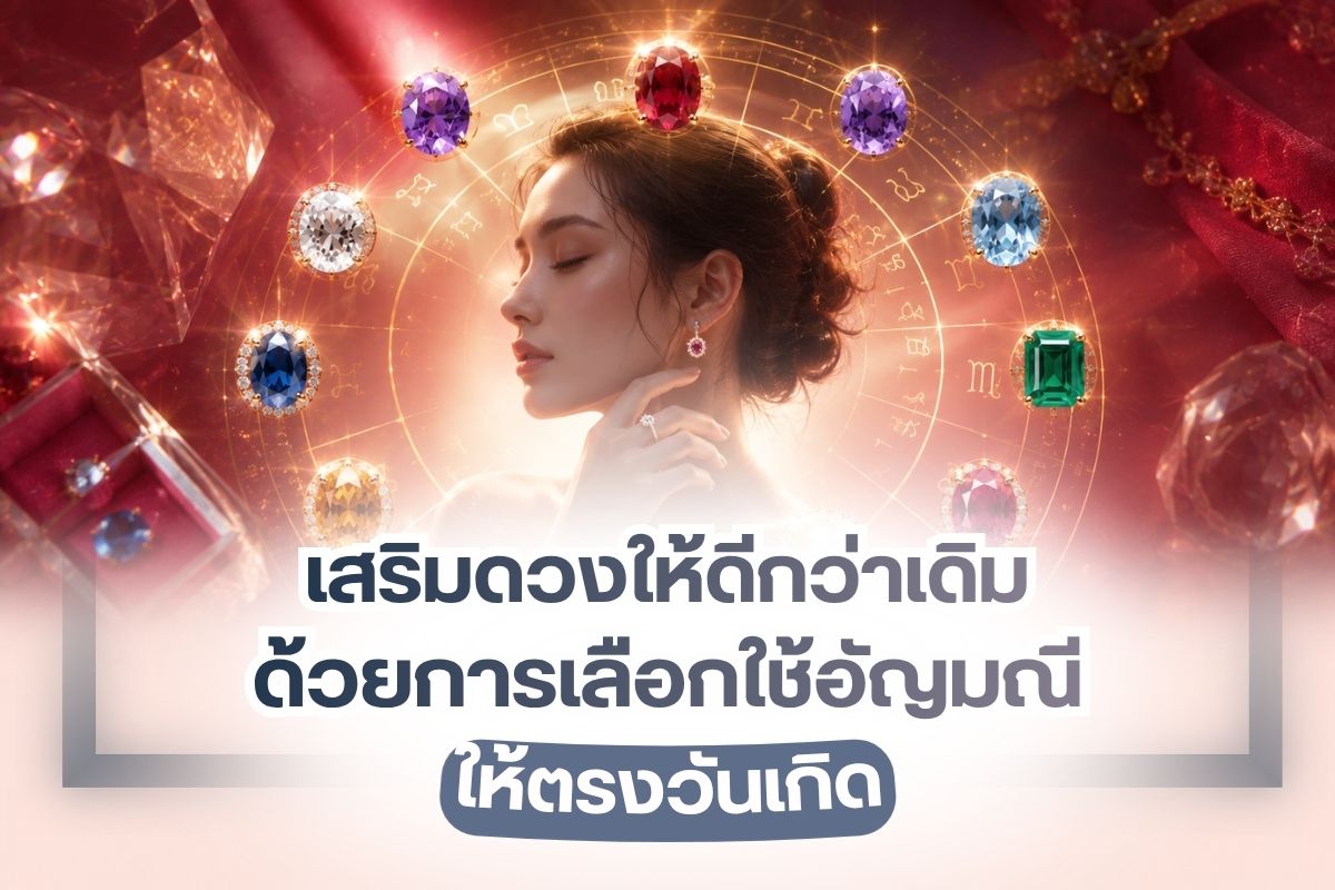 บทบาทของเครื่องประดับที่มีอัญมณีเพิ่มความงาม ไม่ใช่แค่เพียงการสวมใส่แล้วเสริมบุคลิกภาพ หรือทำให้เกิดความสวยงามเหมาะสมกับเครื่องแต่งกายเท่านั้น แต่ยังช่วยในเรื่องของการเสริมดวง เสริมความมั่นใจ การป้องกันภัย และการนำพาเรื่องราวที่ดีต่าง ๆ เข้ามาในชีวิต ตามความเชื่อโบราณอีกด้วย โดยจะมีการแบ่งอัญมณีเสริมดวงตามวันเกิดที่จะทำให้คุณเลือกสวมใส่ได้เหมาะสมต่อความต้องการ ดังนั้นถ้าคุณกำลังมองหาอัญมณีเพื่อใส่เสริมดวง จึงควรเอารู้ว่าอัญมณีแบบใดบ้างที่จะเหมาะสมต่อวันเกิดของคุณ