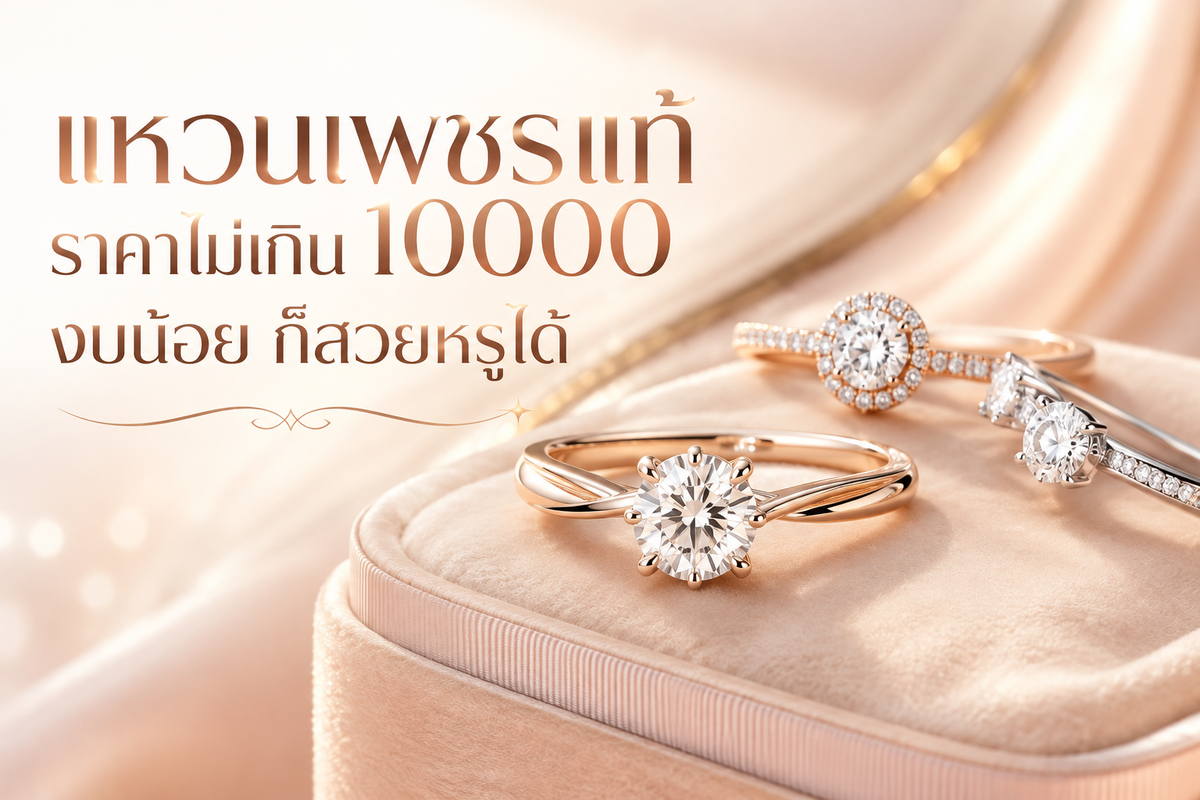 “แหวนเพชร” เครื่องประดับเพชรแท้น้ำงาม ในราคาที่ทุกคนสามารถจับต้องได้ยังมีอยู่จริง คู่รัก คู่บ่าวสาวที่กำลังวางแผนจัดงานมงคลแบบเรียบง่าย ในจบประมาณที่พอเพียง เน้นคุณค่าทางใจ มากกว่ามูลค่า  แหวนเพชรแท้ราคาไม่เกิน 10,000 บาท ดีไซน์สวยหรู ดูแพง ไม่ว่าจะเป็น แหวนแต่งงาน แหวนหมั้น แหวนเพชรคู่ทรงสวย แหวนของขวัญวาเลนไทน์ และเครื่องประดับเพชรแท้ เกรดคุณภาพ รอทุกคนอยู่ที่ “เพชรชมพู จิวเวลรี่”