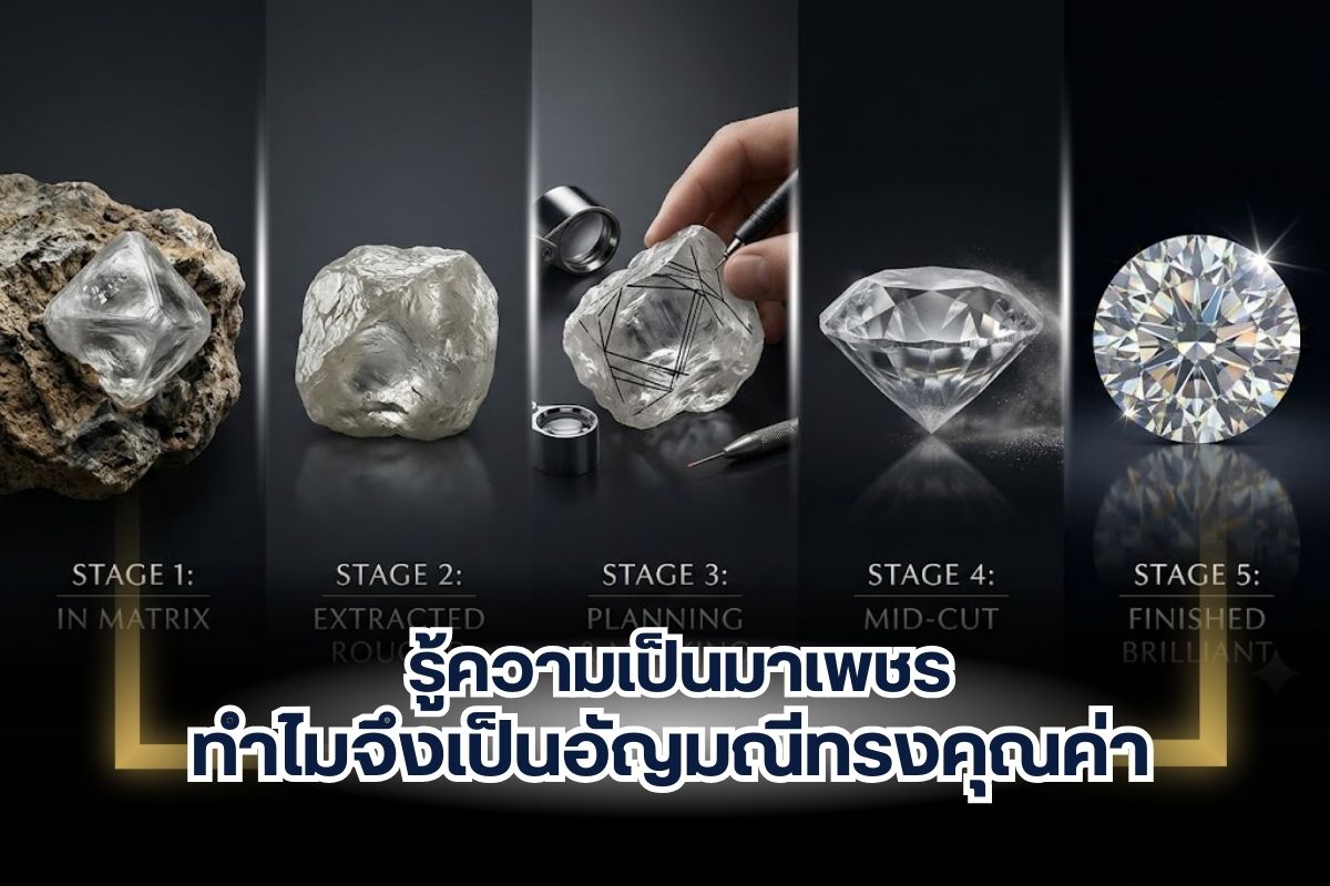 ถ้าพูดถึงอัญมณีที่ทรงคุณค่าที่สุดในโลก คงหนีไม่พ้นเพชร! ไม่ว่าจะอยู่บนพื้นที่ใดก็สามารถสร้างมูลค่าให้กับคืนแผ่นดินนั้นได้มากเลยทีเดียว เมื่อมีการนำเพชรมาเจียระไนแล้วใส่ลงสู่เครื่องประดับต่าง ๆ จึงมักจะเพิ่มราคาที่สูงขึ้นและกลายเป็นเครื่องประดับที่ใคร ๆ ก็หมายตาจะครอบครอง แต่รู้หรือไม่ว่ากว่าจะมาเป็นเครื่องประดับที่มีราคาสูงนี้ เพชรมีประวัติความเป็นมาอันแสนยาวนานเลยทีเดียว