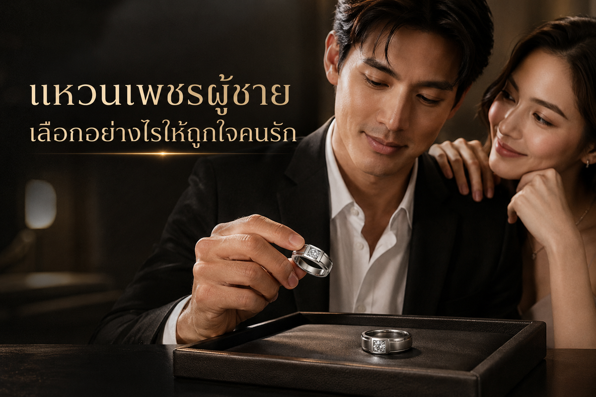 แหวนเพชร เครื่องประดับที่สามารถบ่งบอกไลฟ์สไตล์ของผู้ที่สวมใส่ได้เป็นอย่างดี ใครที่กำลังติดจะเลือกซื้อแหวนเพชรมอบให้กับคนรักหรือคนพิเศษ คุณภาพของเพชร รูปแบบและการดีไซน์ที่สวยงาม คงยังไม่เพียงพอสำหรับการเลือกซื้อ และโดยเฉพาะแหวนเพชรผู้ชาย หากคุณสาว ๆ อยากรู้ว่าควรเลือกอย่างไรให้ถูกใจคนรักวันนี้  petchchompoo.com  มีคำแนะนำค่ะ