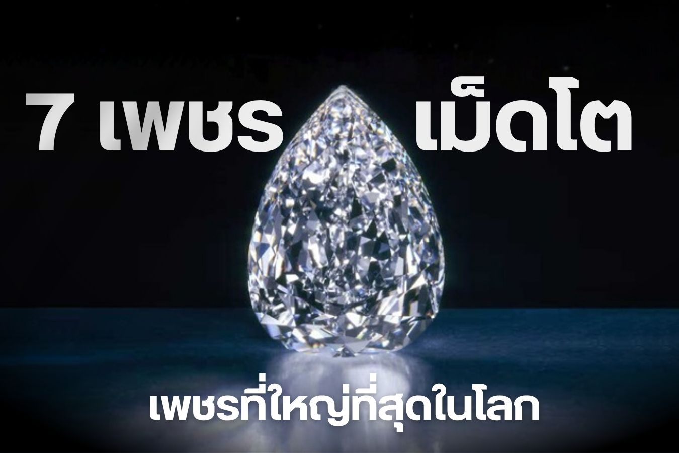 ถ้าคุณได้ครอบครองเพชรเม็ดโตสักเม็ด คงไม่ต้องบรรยายเลยว่าคุณจะร่ำรวยมากแค่ไหน คงกลายเป็นมหาเศรษฐีภายในชั่วข้ามคืน เพชร อัญมณีที่มีมูลค่าสูงได้รับความนิยมนำมาขึ้นเรือนเป็นเครื่องประดับต่างๆ และยังนิยมซื้อเก็งกำไรหรือเก็บไว้เป็นมรดกตกทอดให้ลูกให้หลานได้ ถึงแม้คุณจะไม่ได้ครอบครองเพชรเม็ดโตที่มีมูลค่ามหาศาลแต่คุณคงอยากรู้ใช่หรือไม่ว่าบนโลกใบนี้มีเพชรเม็ดยักษ์อยู่จริงหรือไม่ บอกเลยว่ามีอยู่จริงแน่นอน เราได้ไปค้นหาข้อมูลมาให้แล้ว มาดูกันว่า 7 เพชรเม็ดโต ใหญ่อลังการ ชนิดที่คุณต้องทึ่ง มีเพชรเม็ดไหนบ้าง