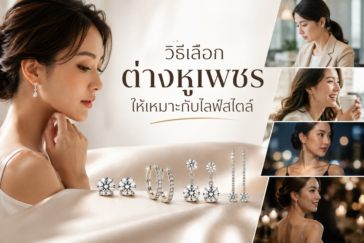 ต่างหูเพชร เป็นเครื่องประดับที่นอกจากช่วยเสริมบุคลภาพและทำให้การแต่งกายของผู้หญิงดูดีมีสไตล์มากขึ้นแล้ว  ต่างหูยังเป็นเครื่องประดับที่ช่วยพรางรูปหน้าให้ดูเรียวได้สัดส่วนหรือเสริมให้การแต่งหน้าและจัดแต่งทรงผมสวยโดดเด่นได้ เพียงเลือกรูปแบบของต่างหูเพชรให้เหมาะกับไลฟ์สไตล์ของแต่ละบุคคลเท่านั้น