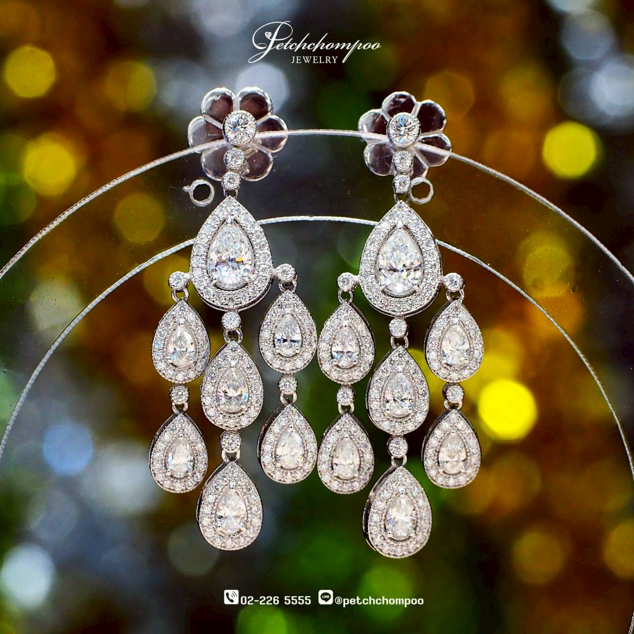 [30413] ต่างหูเพชรหยดน้ำ The Royal Cascade™ รวม  4.72 กะรัต  199,000 