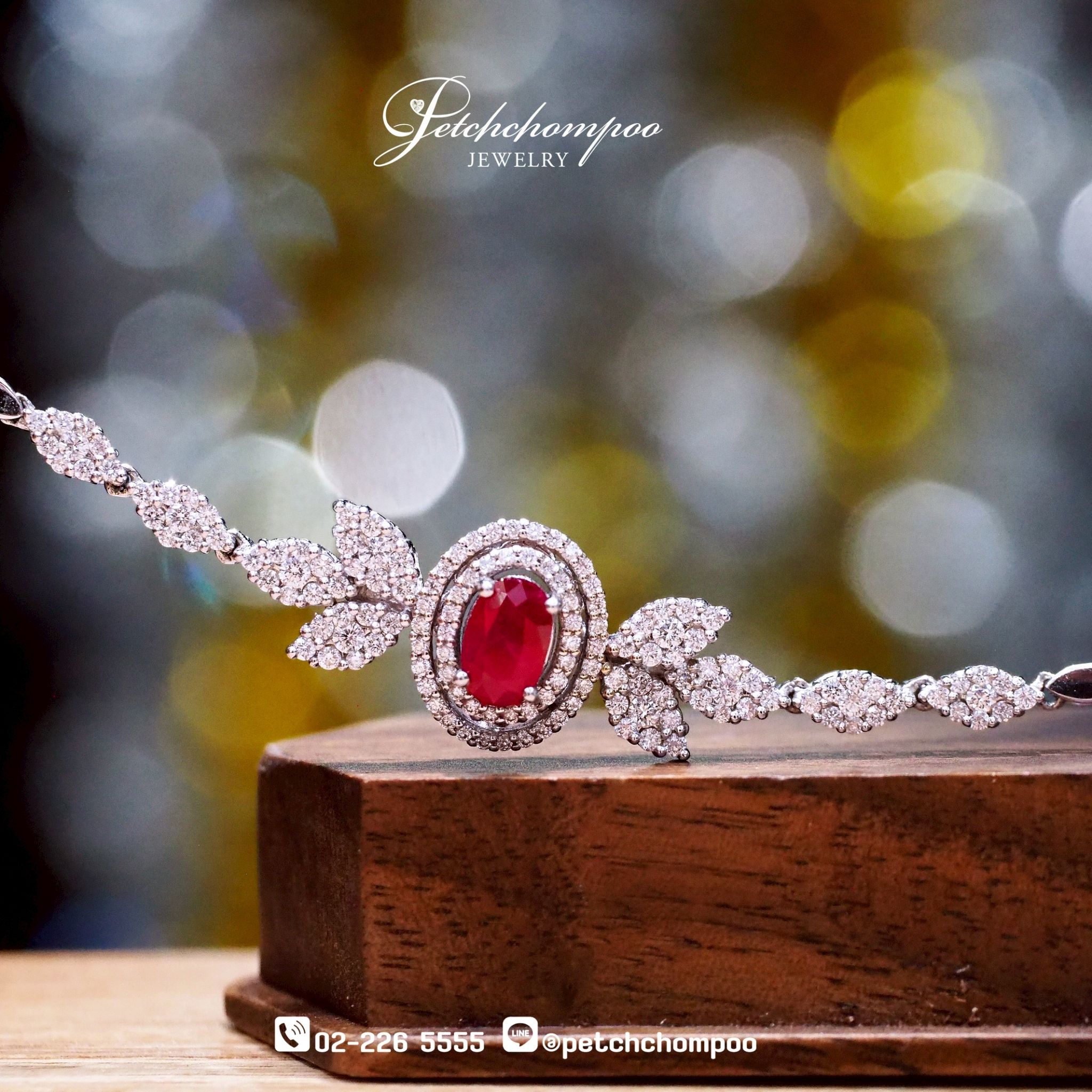 [024207] Siam ruby ​​bracelet with diamond  59,000 