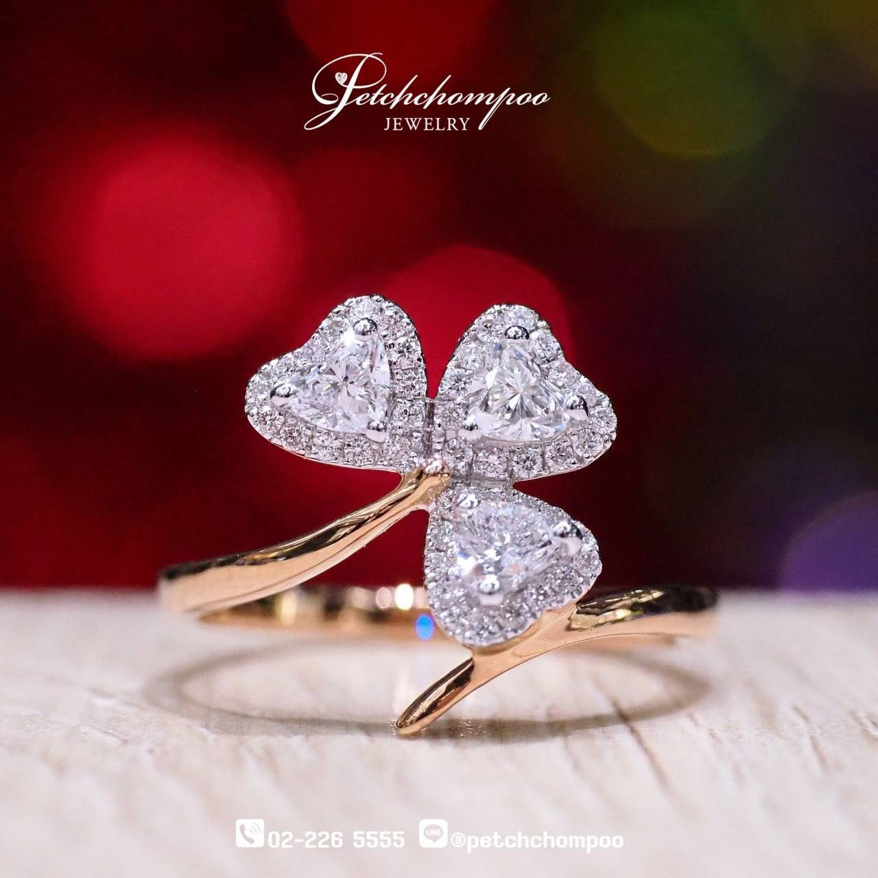 [29808] Lucky Bloom Ring™ – Diamond Clover Ring  49,000 