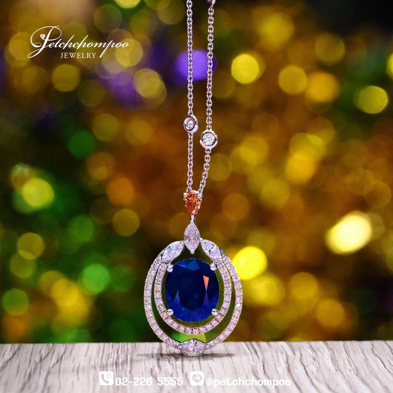 [014546] “Ocean Legacy” Blue Sapphire & Diamond Pendant Necklace – 8.85 Carats  529,000 