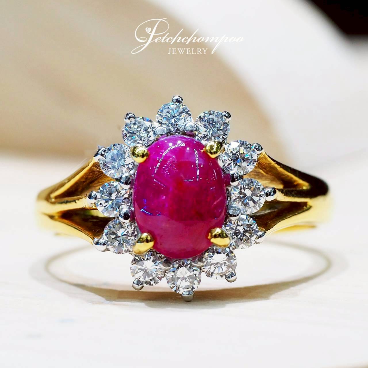 [30830] Royal Bloom Ruby  1.00 carat with diamonds ring  29,000 