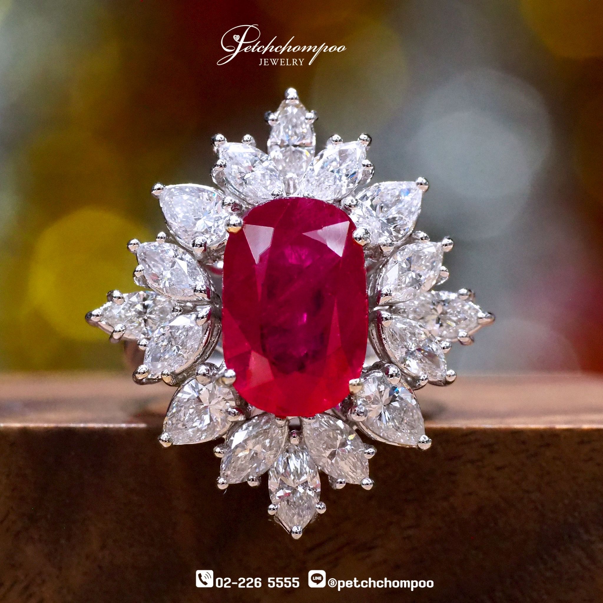 [29553] 5.05 carat Mozambique ruby with diamond ring  599,000 