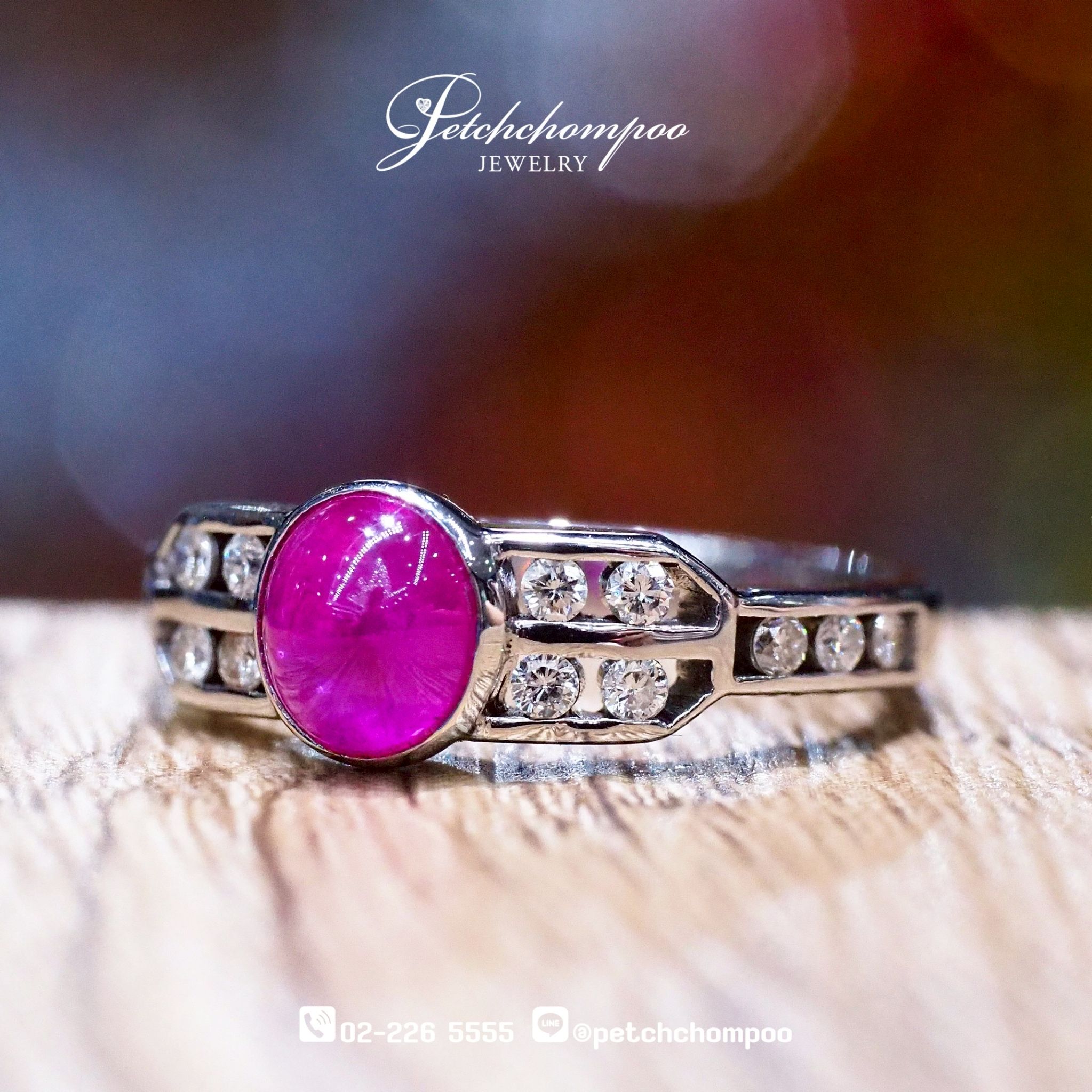 [29087] Burmese ruby ​​ring with diamonds  39,000 