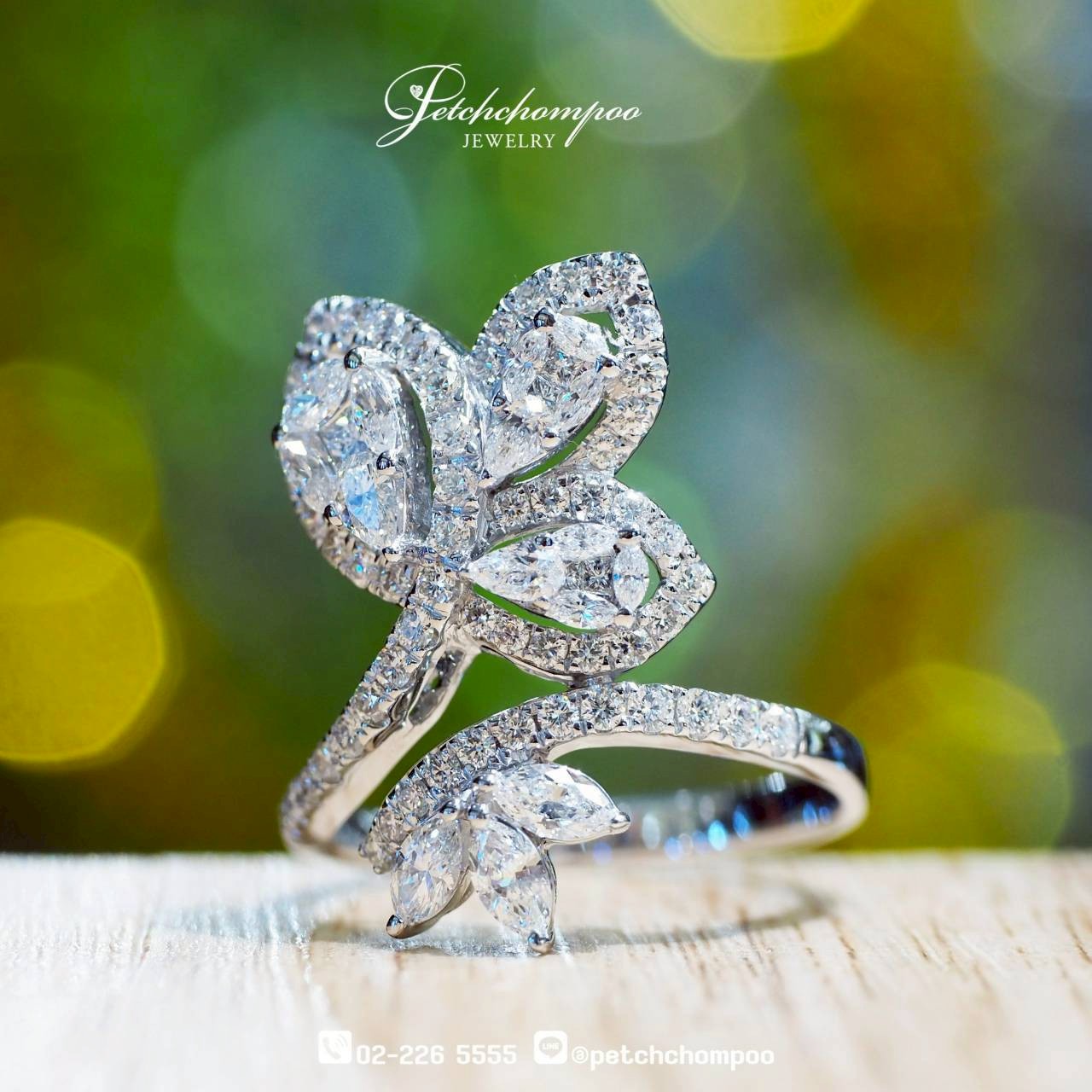 [30196] Leaf Whisper™ Nature-Inspired Diamond Ring 1.69 Carats™  89,000 
