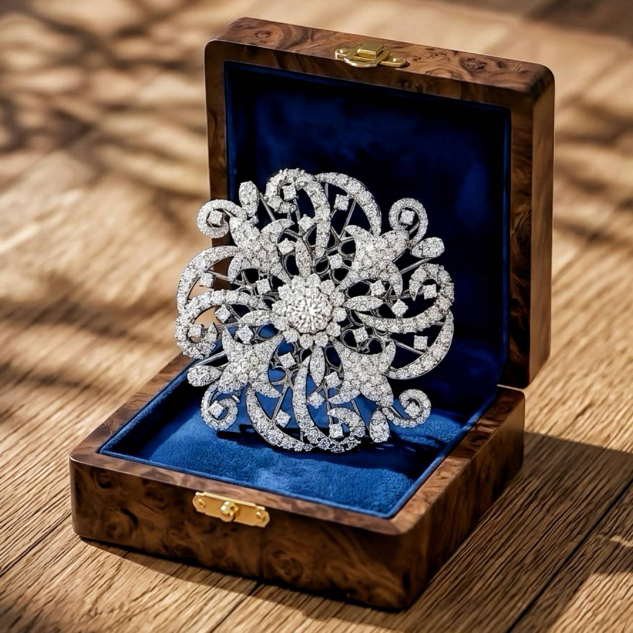 [29464] Radiant Bloom Floral Diamond Pendant & Brooch – 5.59 Carats  259,000 