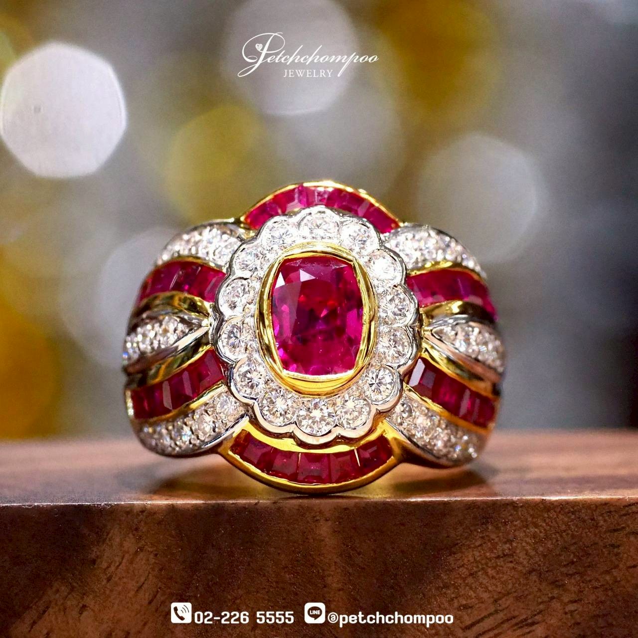 [29923] “Siam Glory” Ruby and Diamond Royal Dome Ring  119,000 