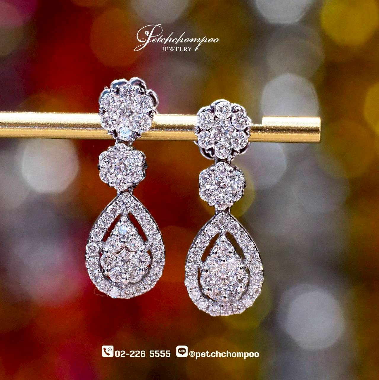 [30005] Radiance Drop™ Diamond Dangling Earrings 1.54 ct Discount 70,000