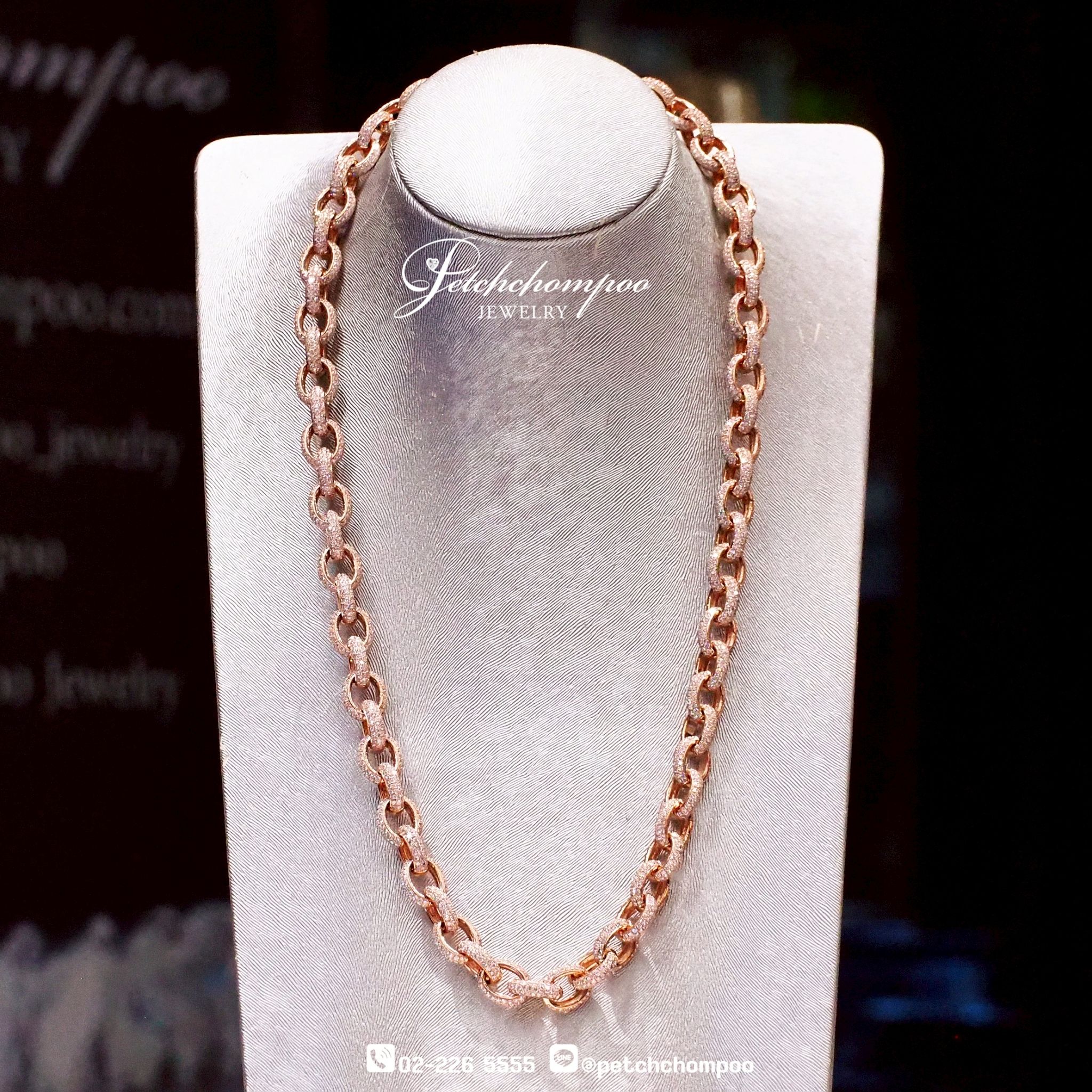 [29964] สร้อยคอเลสเพชร Pink Gold 63 กะรัต  1,850,000 