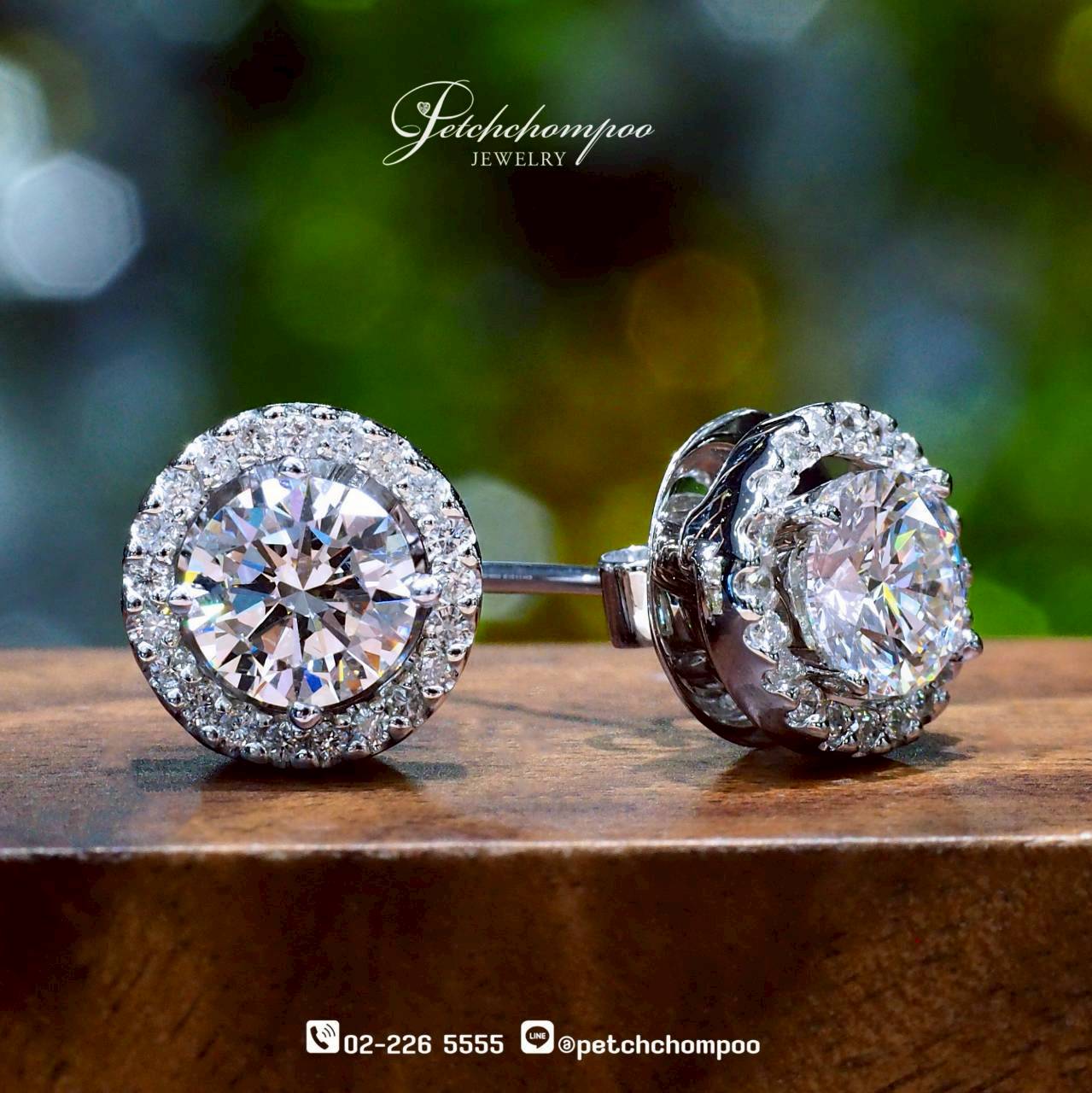 [30411] ต่างหูเพชรกลาง Majestic Halo 2in1™ เม็ดละ 1 กะรัต ลดราคาเหลือ 279,000