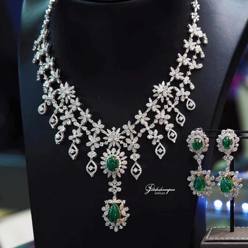 [025146] Columbia Emerald Set Necklace and Earring Discount 799,000