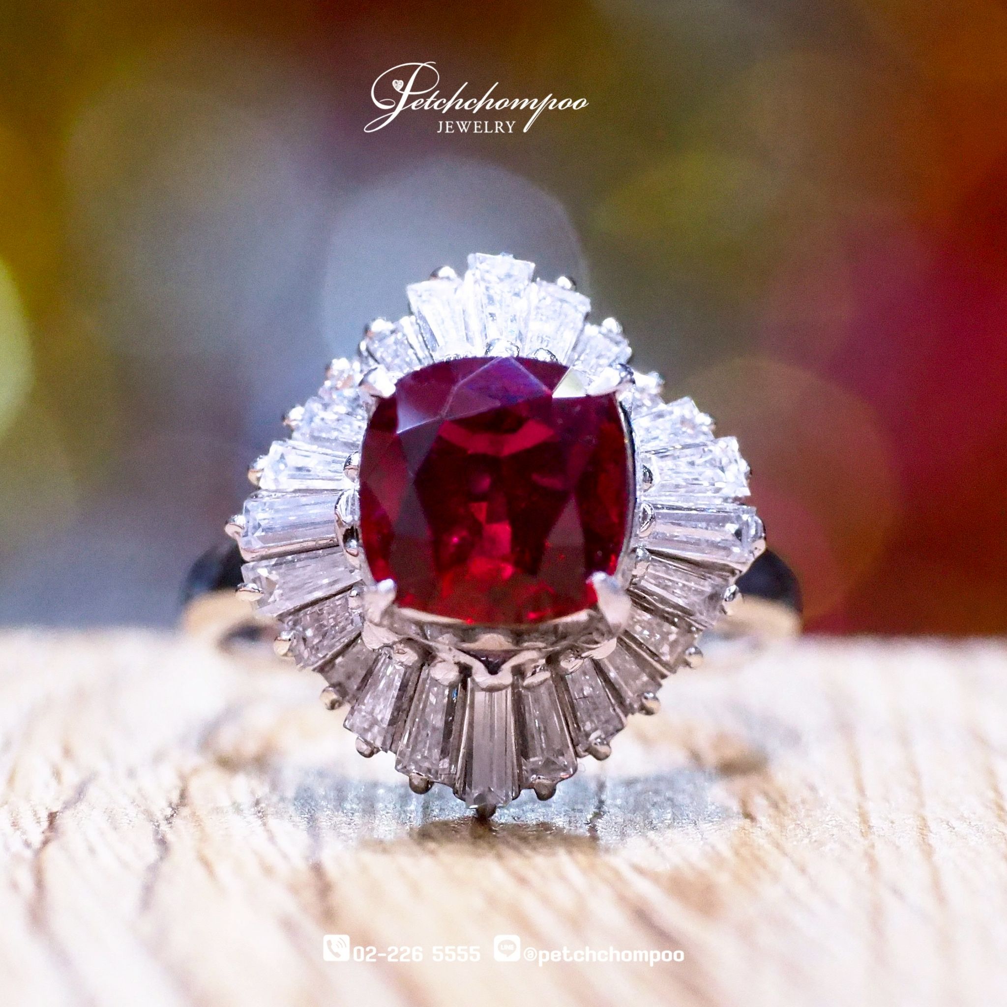 [29373] Siam Ruby Ring with GIA Certificate 2.13 Carat Discount 359,000
