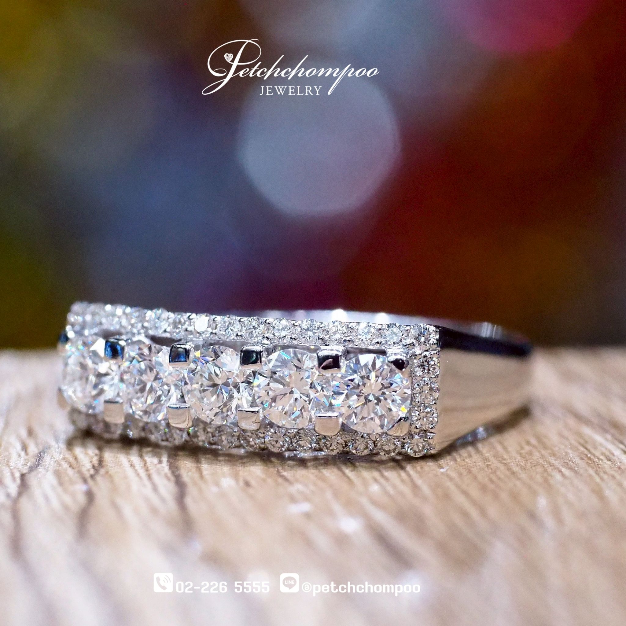 [017566] แหวนเพชรแถวเม็ดละ 24 ตัง  89,000 