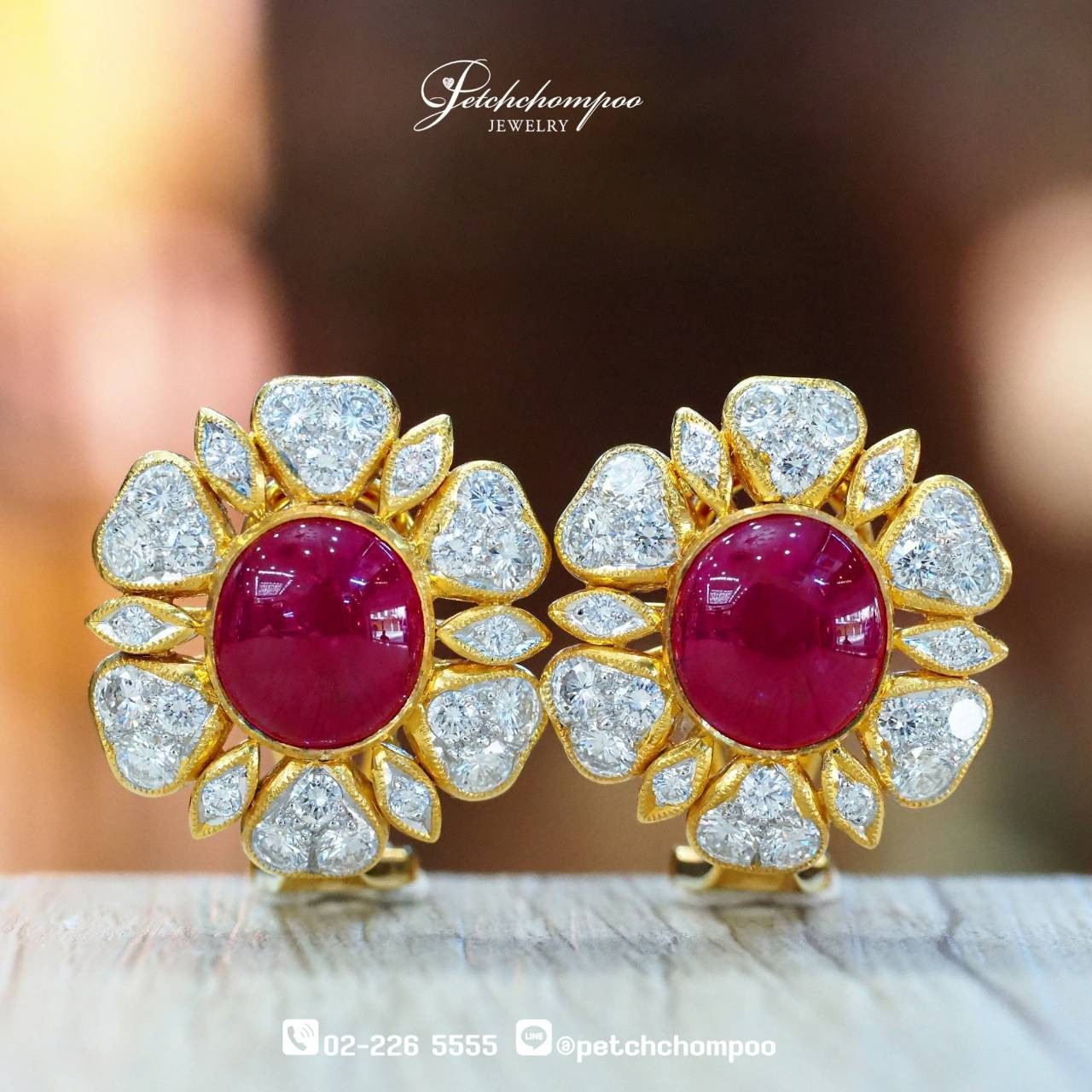 [024536] Myanma ruby with diamond earring  199,000 