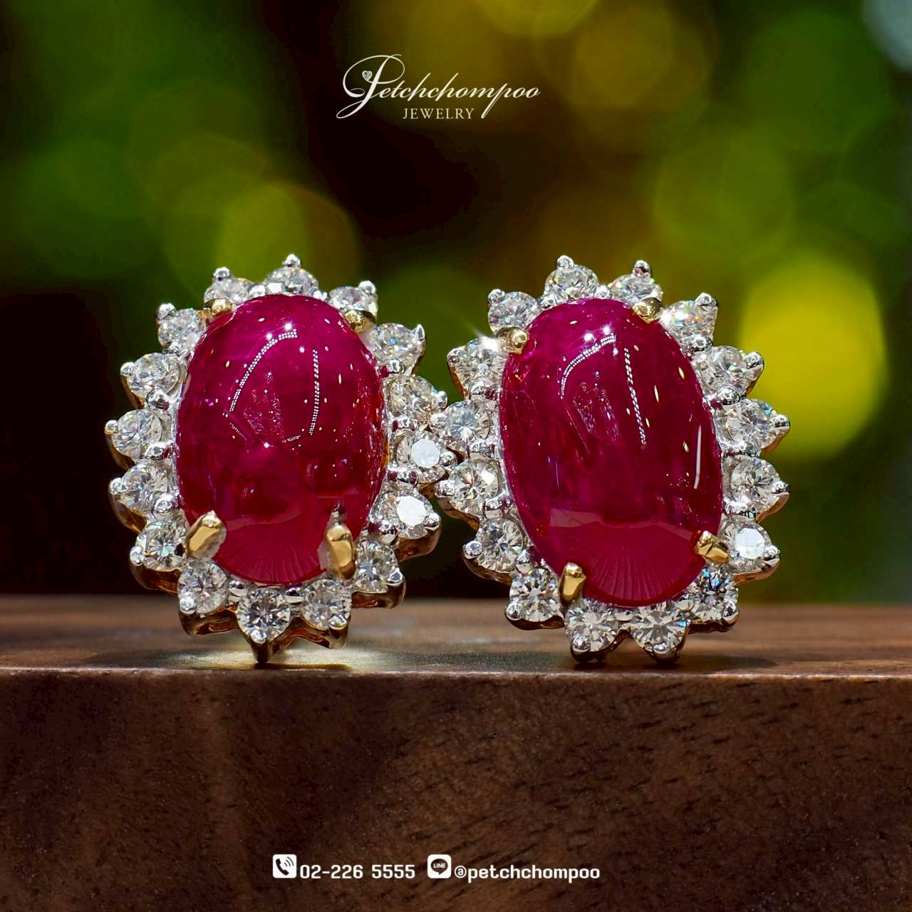 [30338] Royal Blossom Ruby™ Burmese Ruby & Diamond Earrings | Emil  89,000 