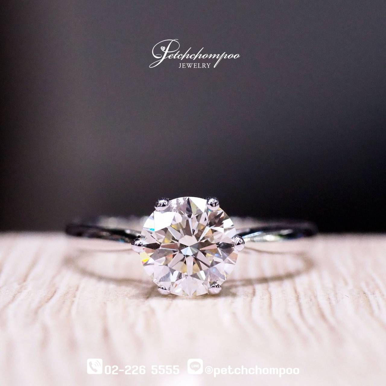 [29855] “Eternal Light” Classic Solitaire Diamond Ring – 1.23 Carats Discount 99,000