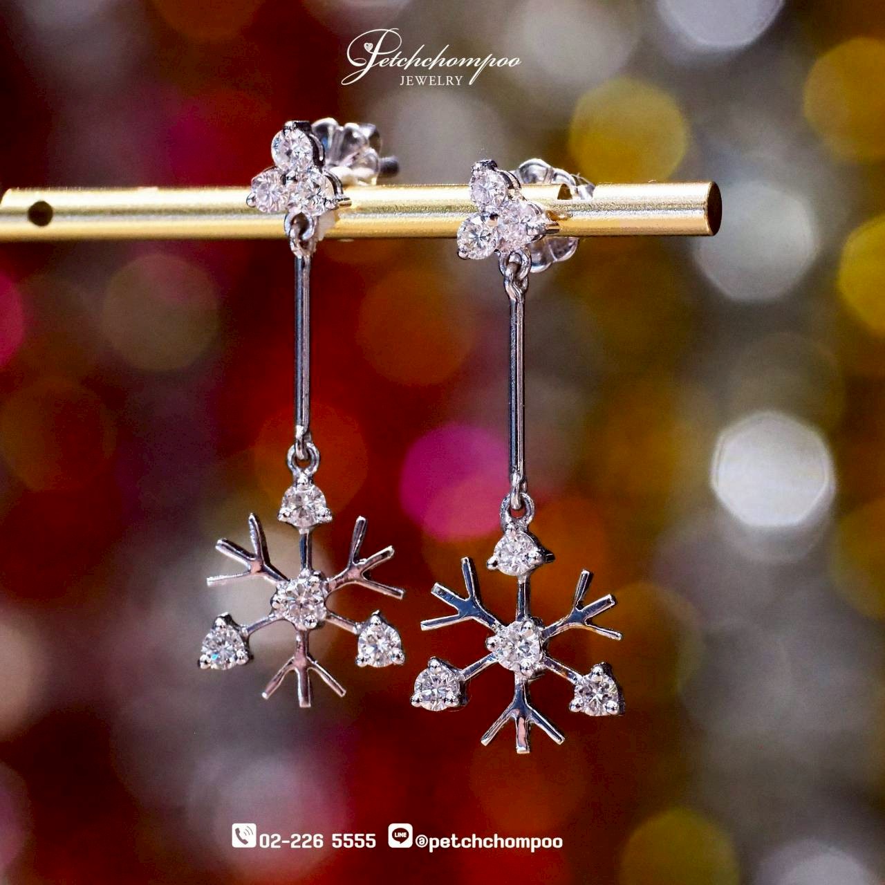 [30009] Snowflake Sparkle™0.73 carat Diamond Earrings Discount 38,000