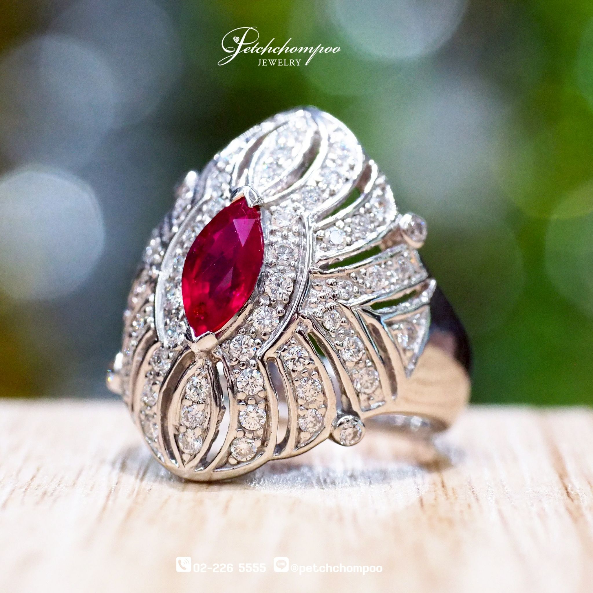 [023936] Ruby ring with diamond  75,000 