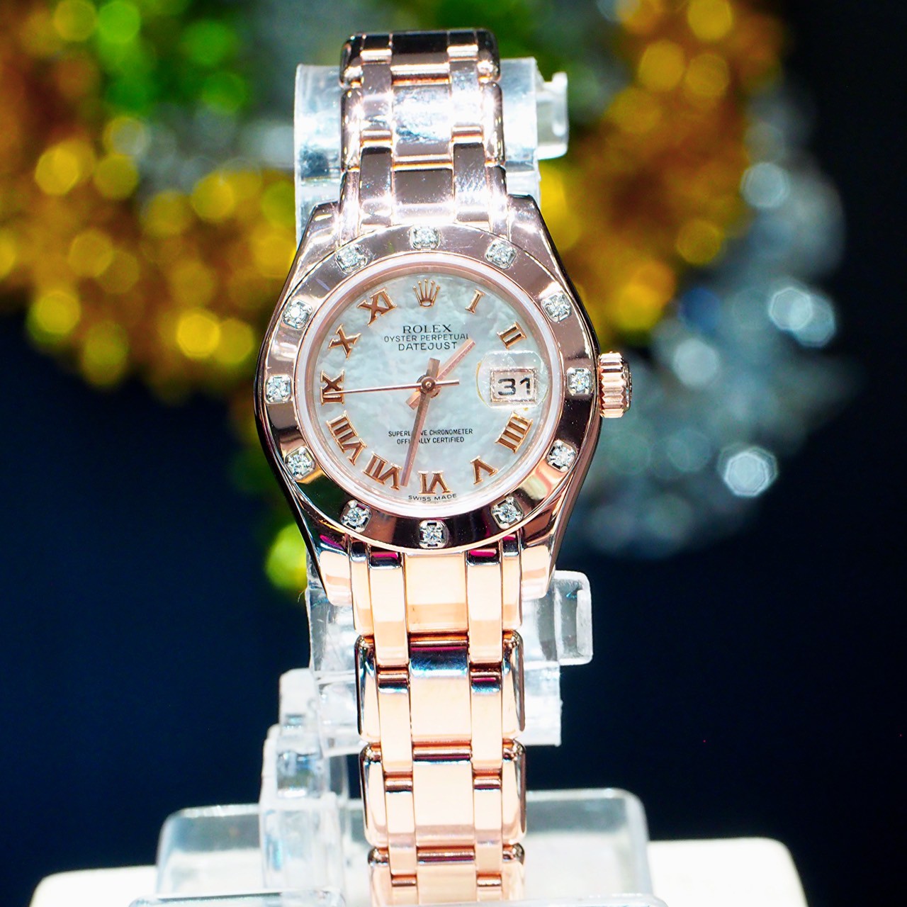 [30169] Rolex Pearlmaster Lady 29mm Pink Gold Ref. 80315 with Cloud Dial & Factory Diamond Bezel  699,000 