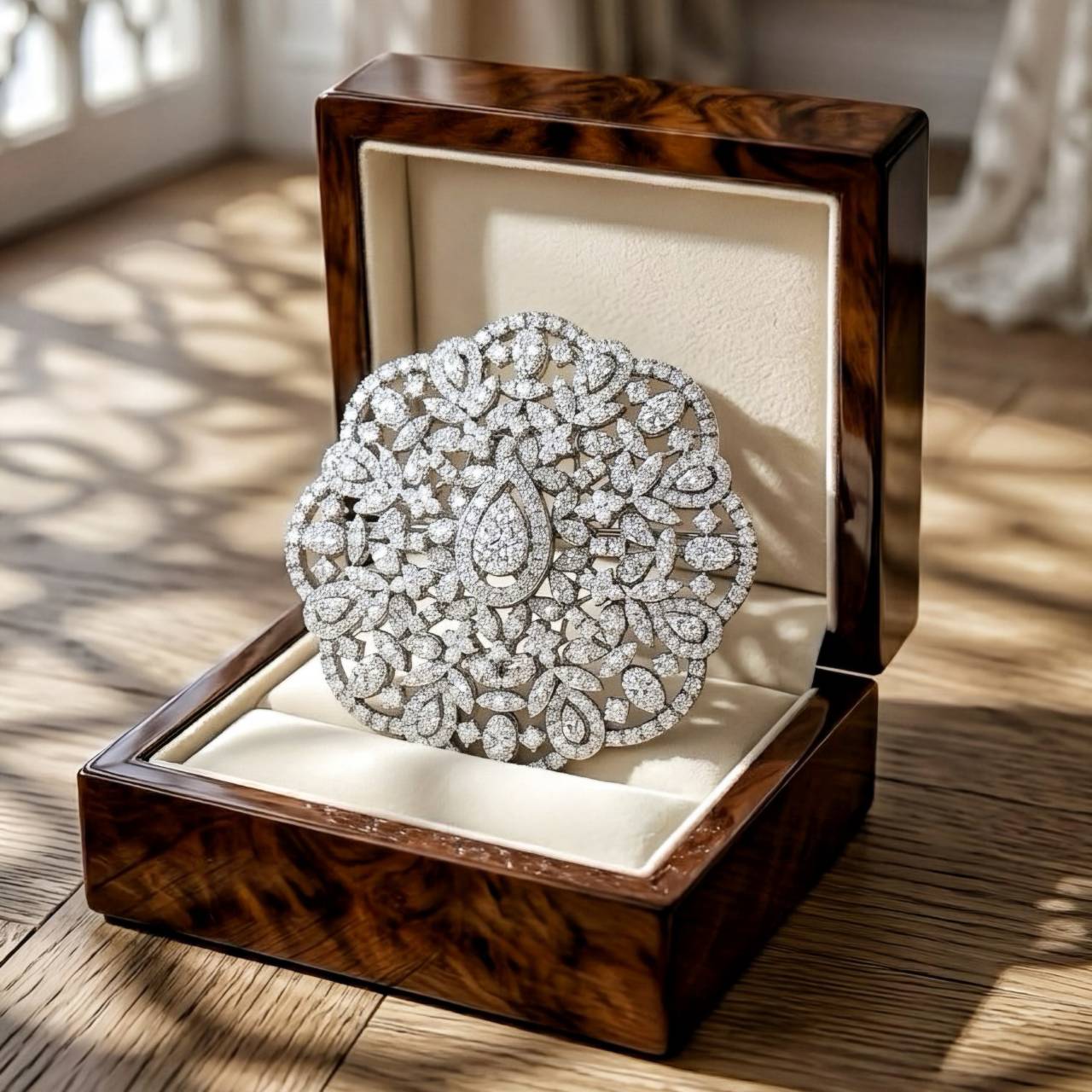 [29549] Majestic Bloom™ Diamond Lace Brooch & Pendant 10.24 Carats of Regal Brilliance  499,000 