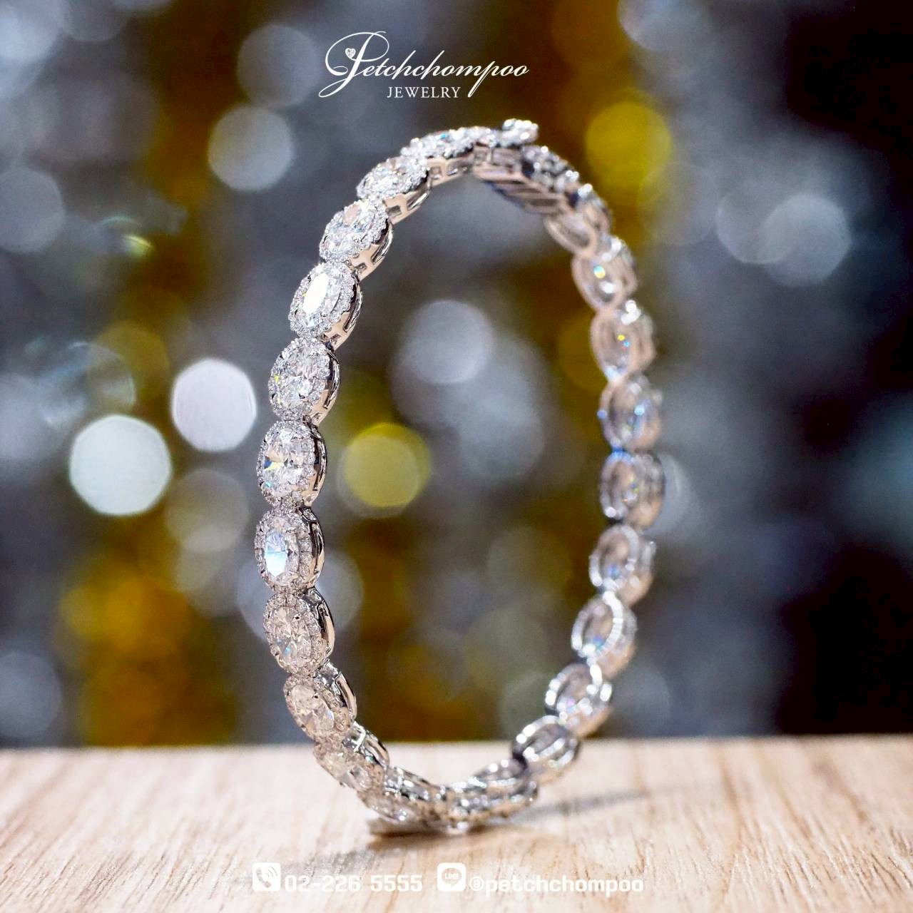 [29954] Eternal Oval Diamond Bangle 7.88 Carats with Brilliant Accents  499,000 
