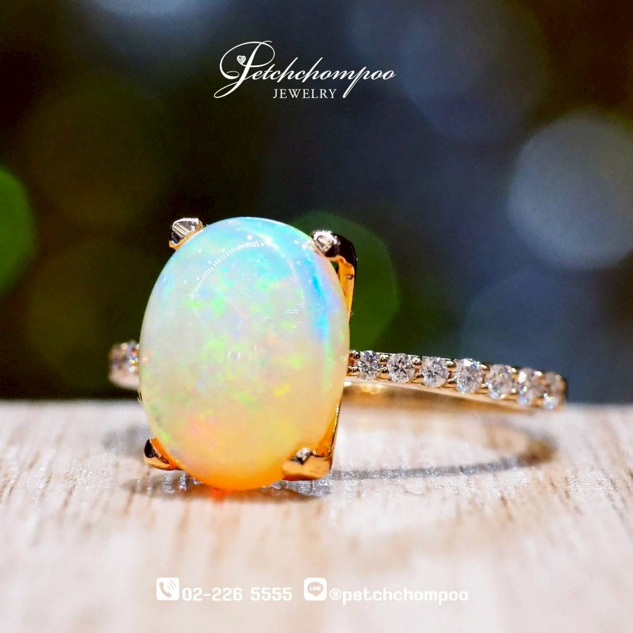 [30108] Opal Aura Delight™ — Minimalist Play of Color Opal 3.63 carat Ring  | IGL  59,000 