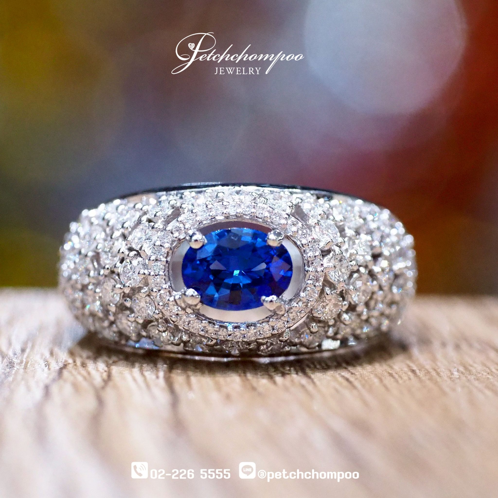 [29589] Ceylon blue sapphire ring with diamonds  59,000 