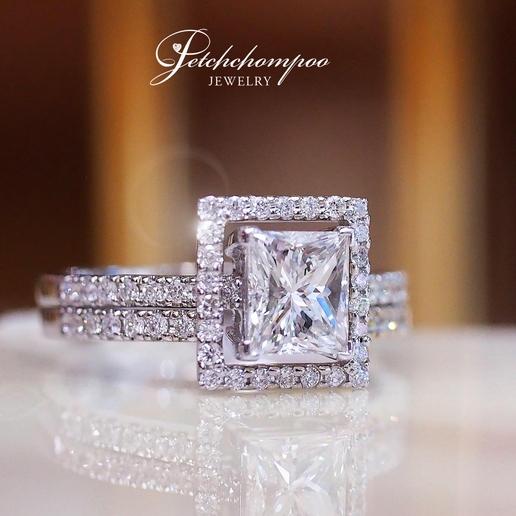 [26853] Princess Cut diamond ring 1.12 carats 2 in 1  169,000 