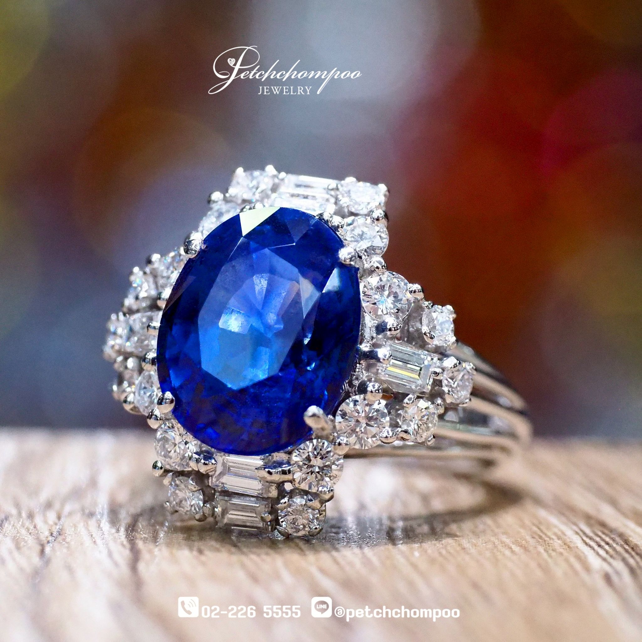 [021970] Unheated Ceylon Blue Sapphire Ring Discount 690,000