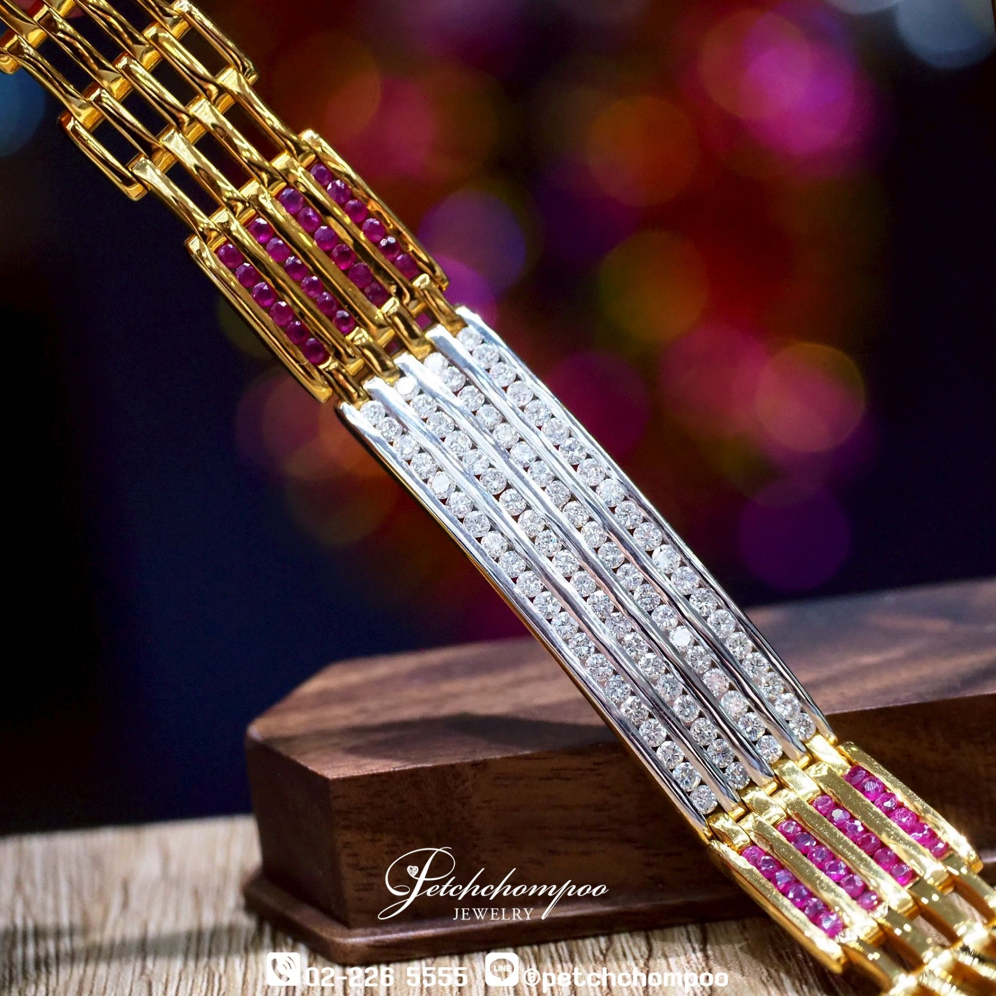[28775] Regal Lines™ Ruby & Diamond Bracelet — A Legacy of Precision & Power  299,000 