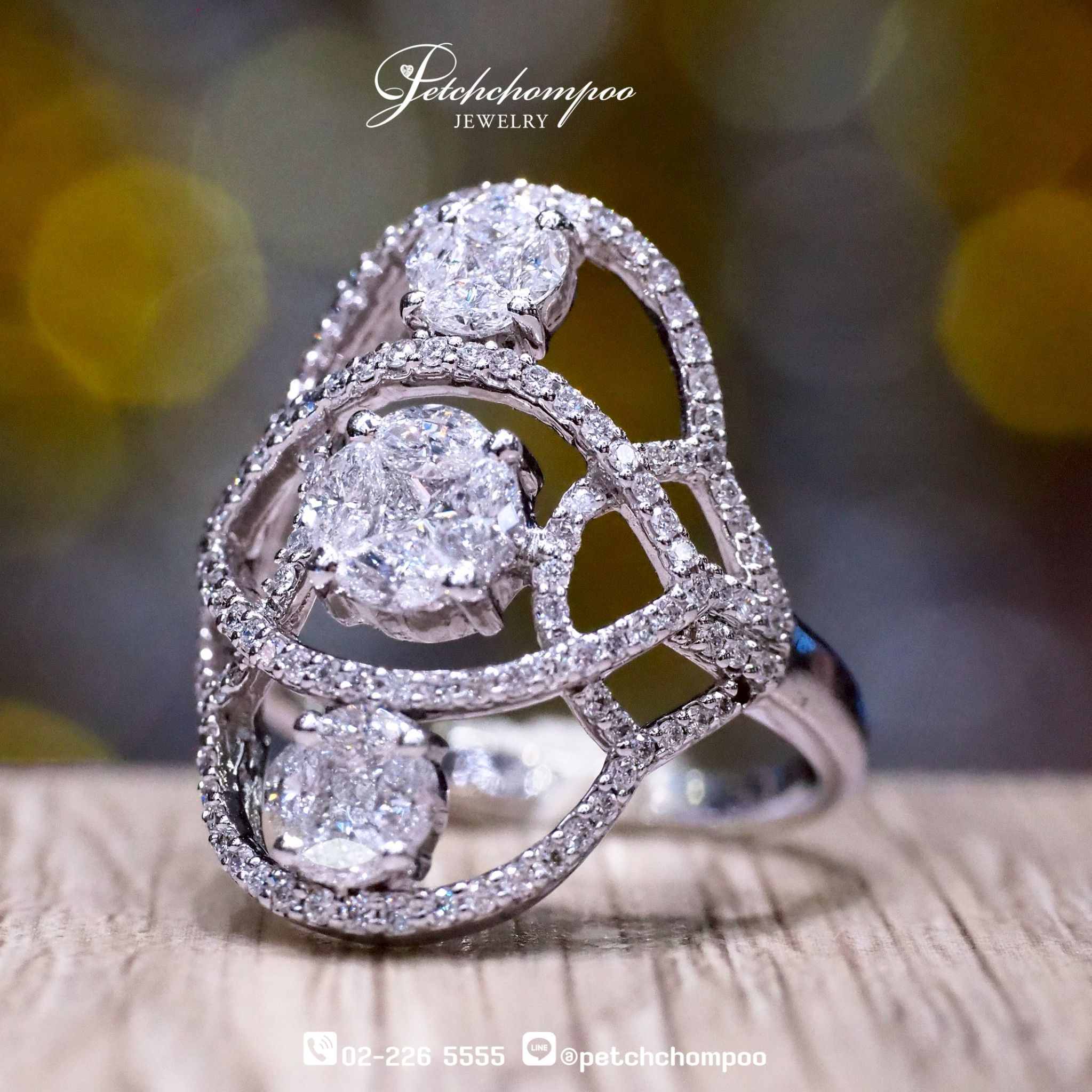 [022778] แหวนเพชรประกบหน้ากว้าง 1.45 กะรัต ลดราคาเหลือ 59,000