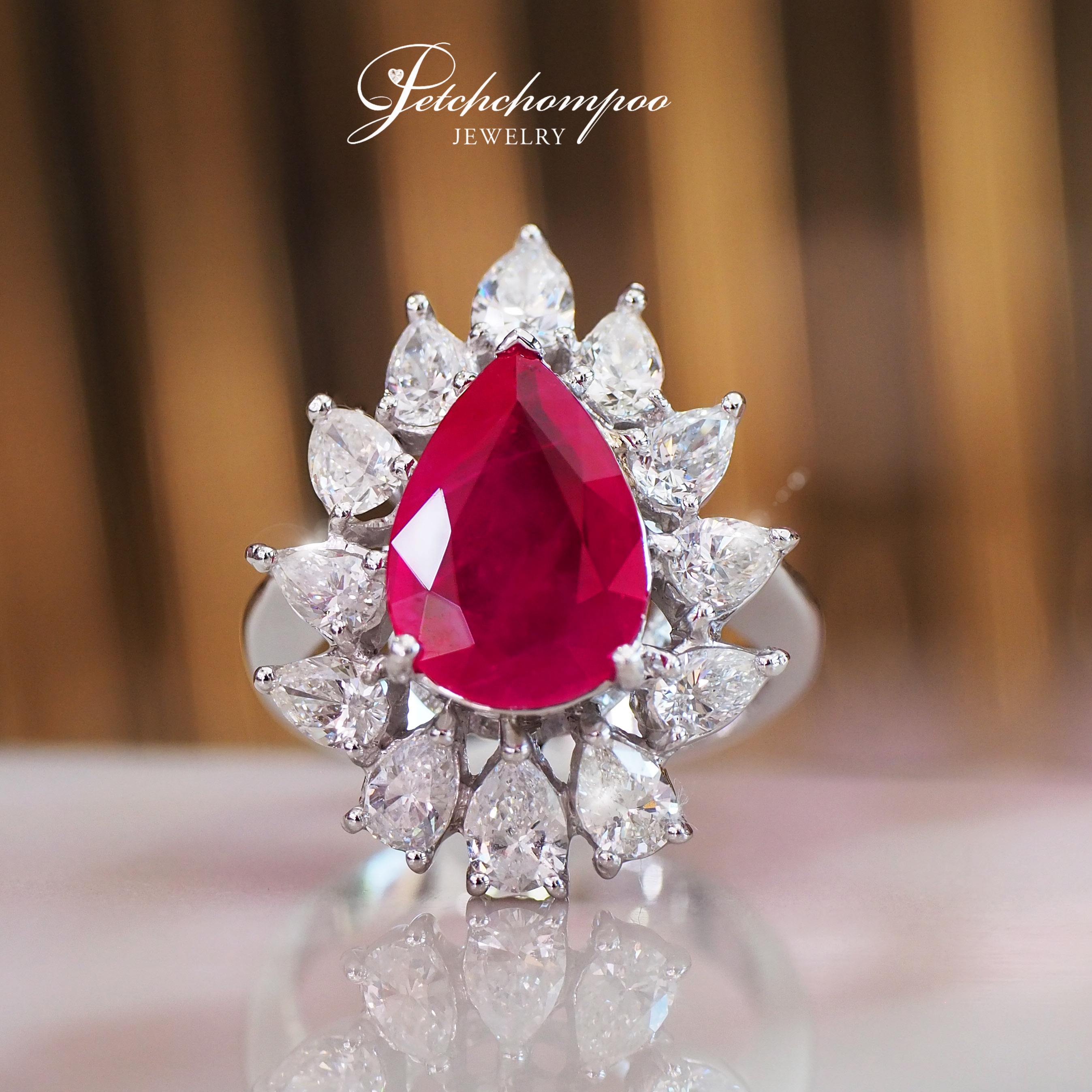 [26535] แหวนทับทิม พ ม่ า 4.01 กะรัตใบเซอร์ GIA  590,000 
