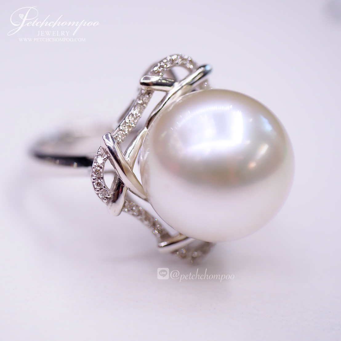 [018732] Pearl Ring 11 MM Diamond ring Discount 29,000
