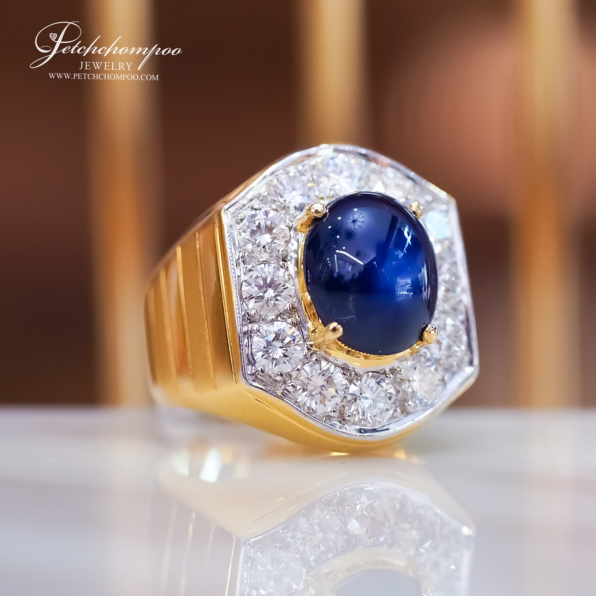 [26849] Unheate Blue Sapphire With diamond ring  199,000 
