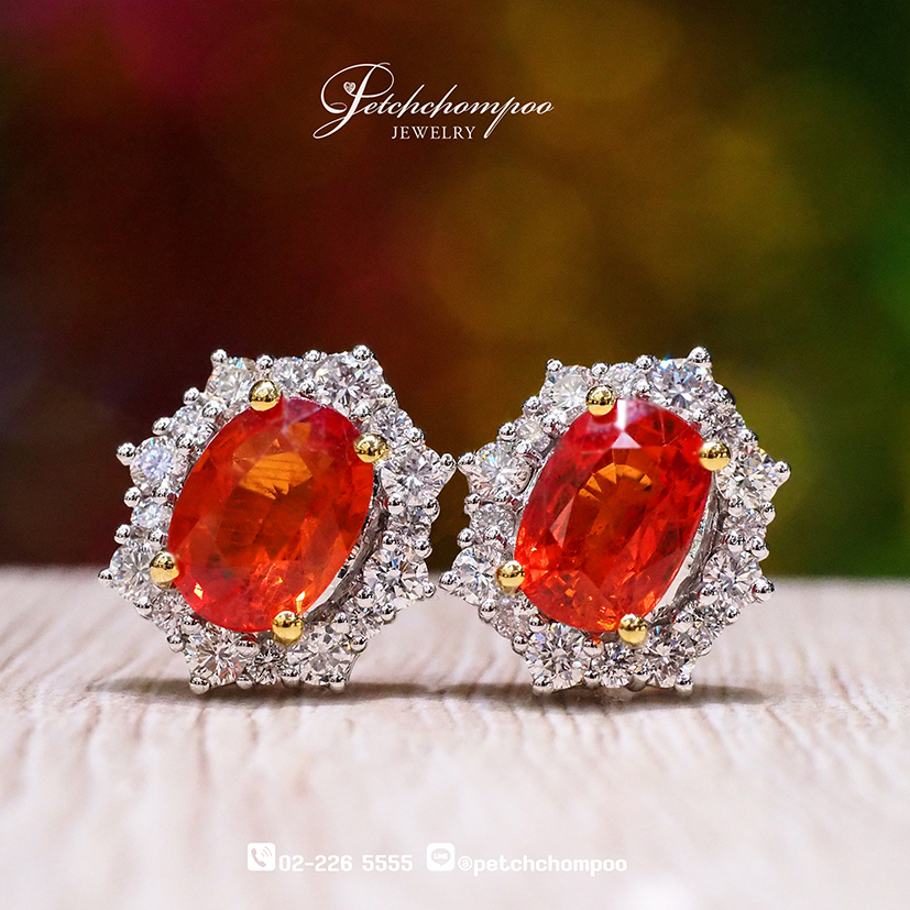 [29770] Yellow sapphire with diamond earring  79,000 