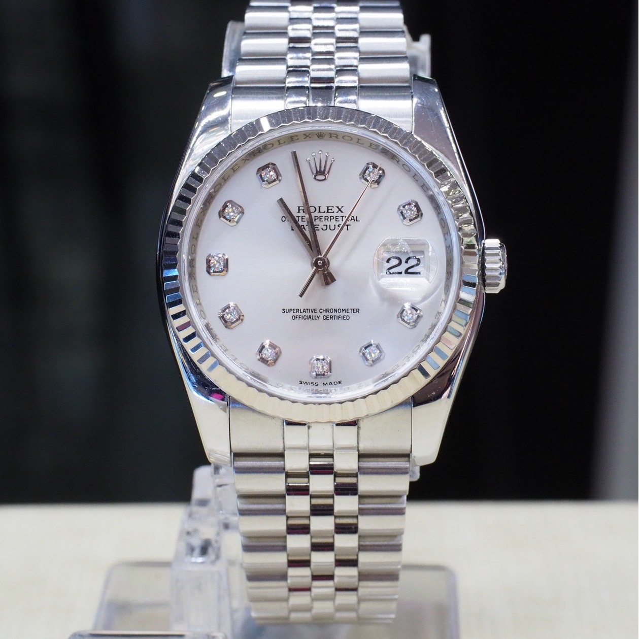 [26557] Rolex Datejust Steel Jubilee 116234 หน้าปัดเงินประดับเพชรสายJubilee  369,000 