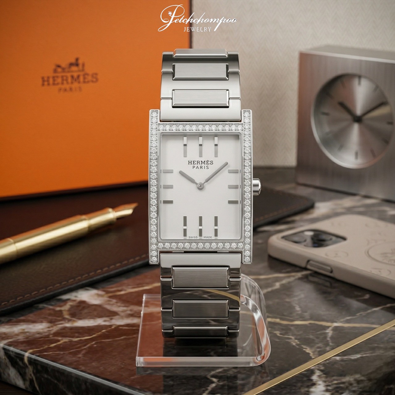 [30770] นาฬิกา Hermes Tandem Size L (Diamond Edition)  49,000 