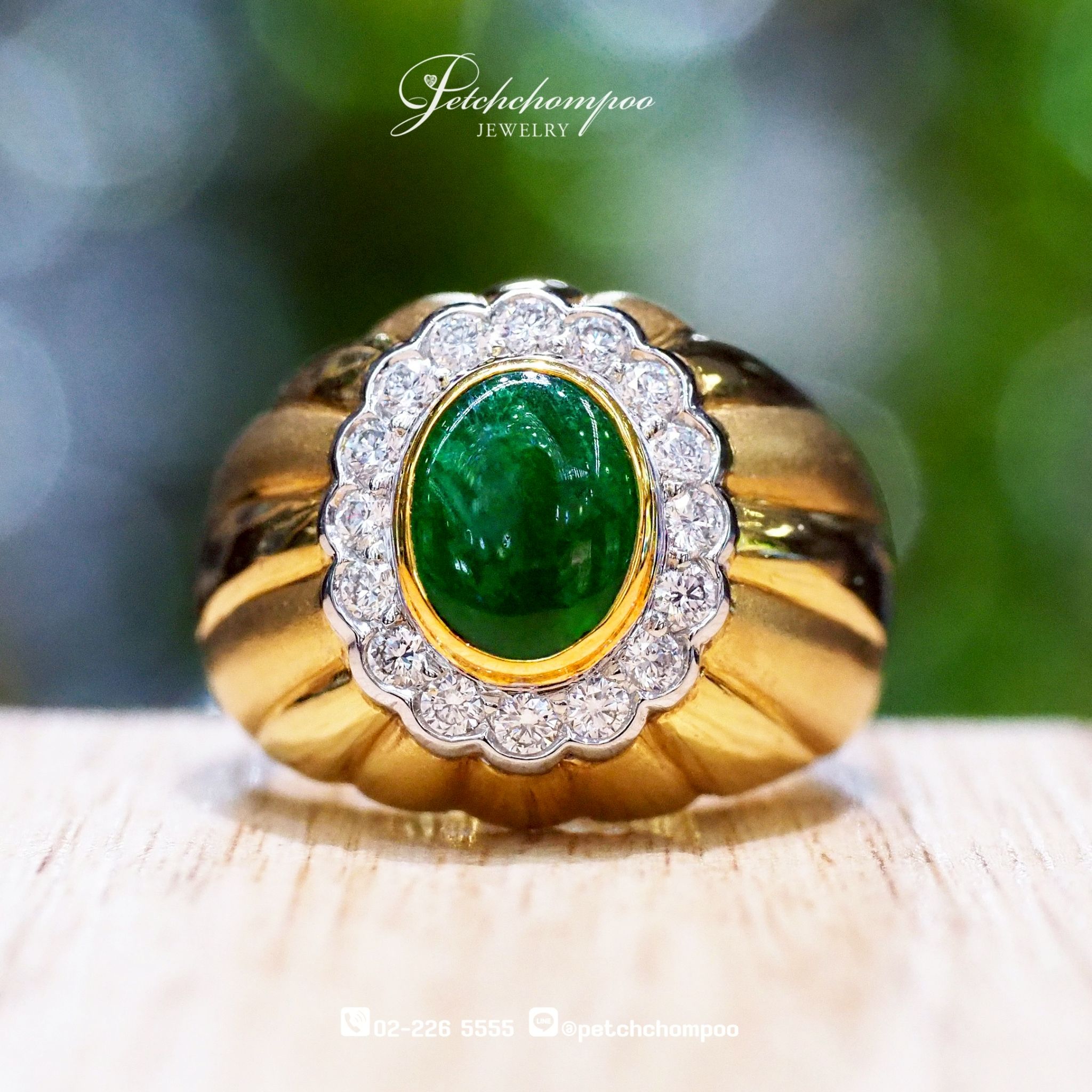 [024996] Jade with diamond men ring  69,000 