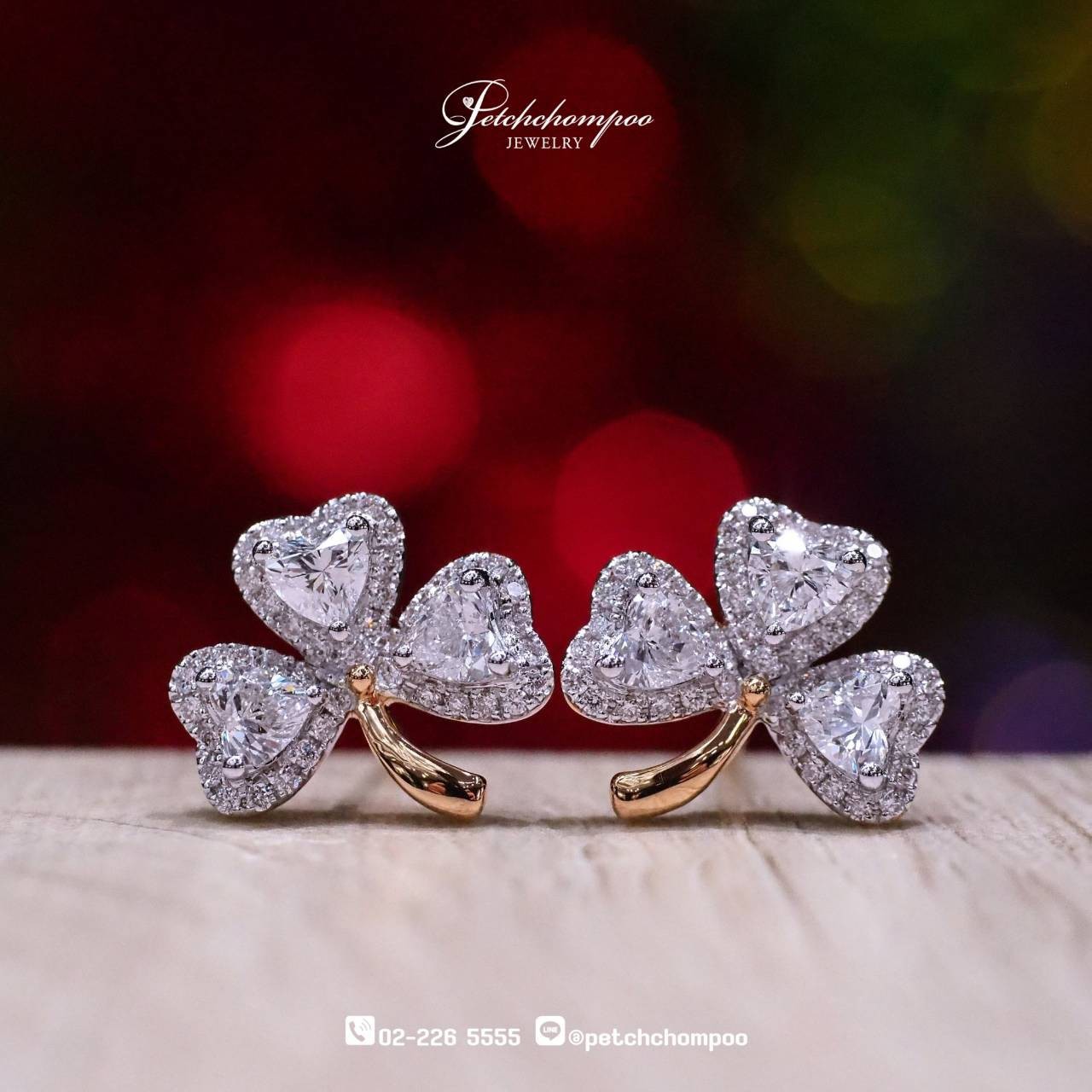 [29810] Lucky Bloom Earrings™  Diamond Clover Earrings  89,000 