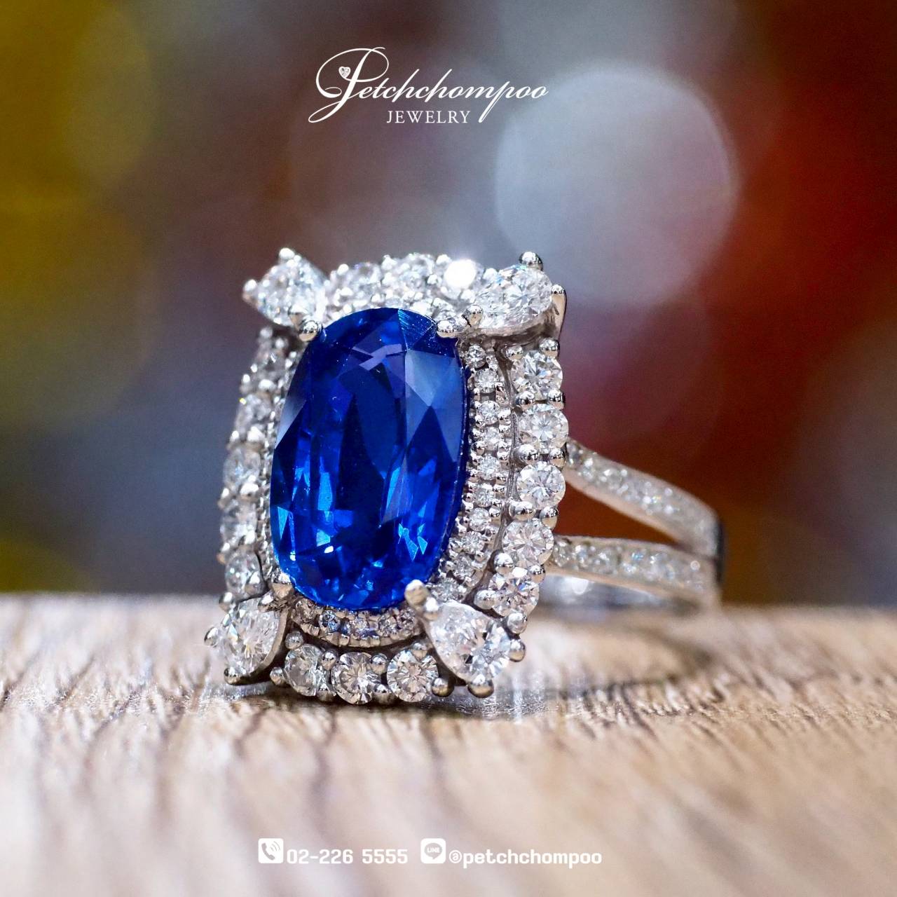 [28209] แหวนไพลิน 4.70 กะรัตศรีลังกา Corn Flower Blue เซอร์ AIGS ลดราคาเหลือ 260,400