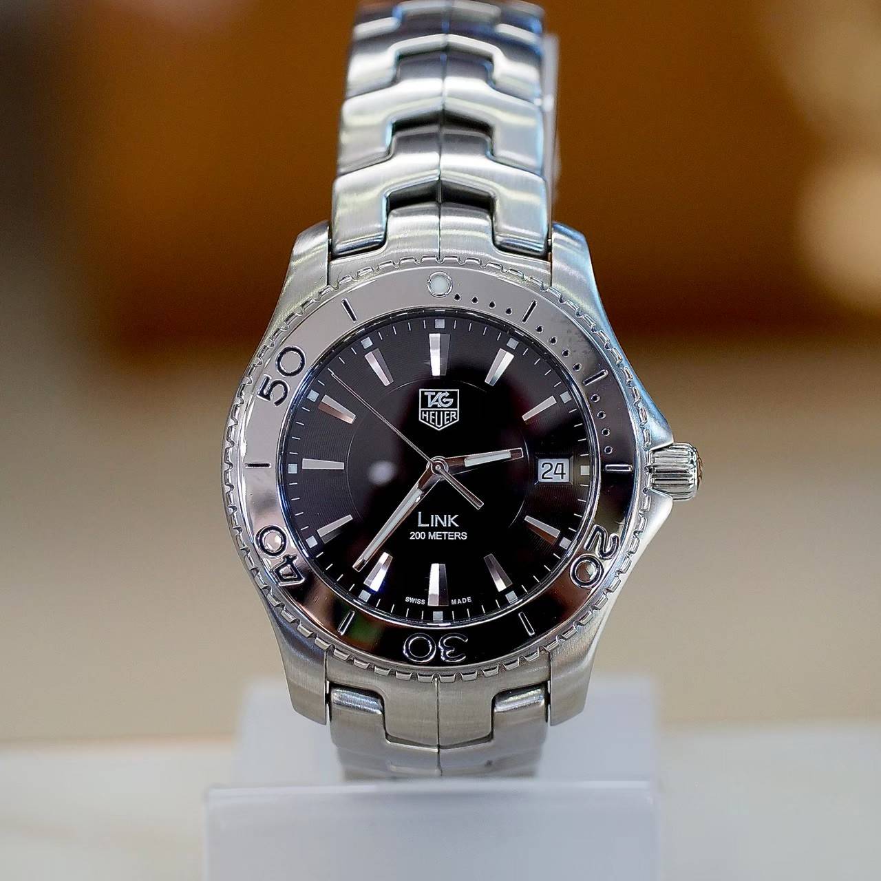[28191] Tag heuer link kingsize 40mm หน้าปัดดำ  32,000 