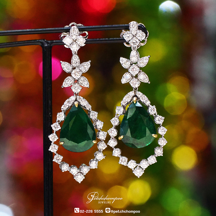 [29771] Zambia emerald with diamond earring  159,000 